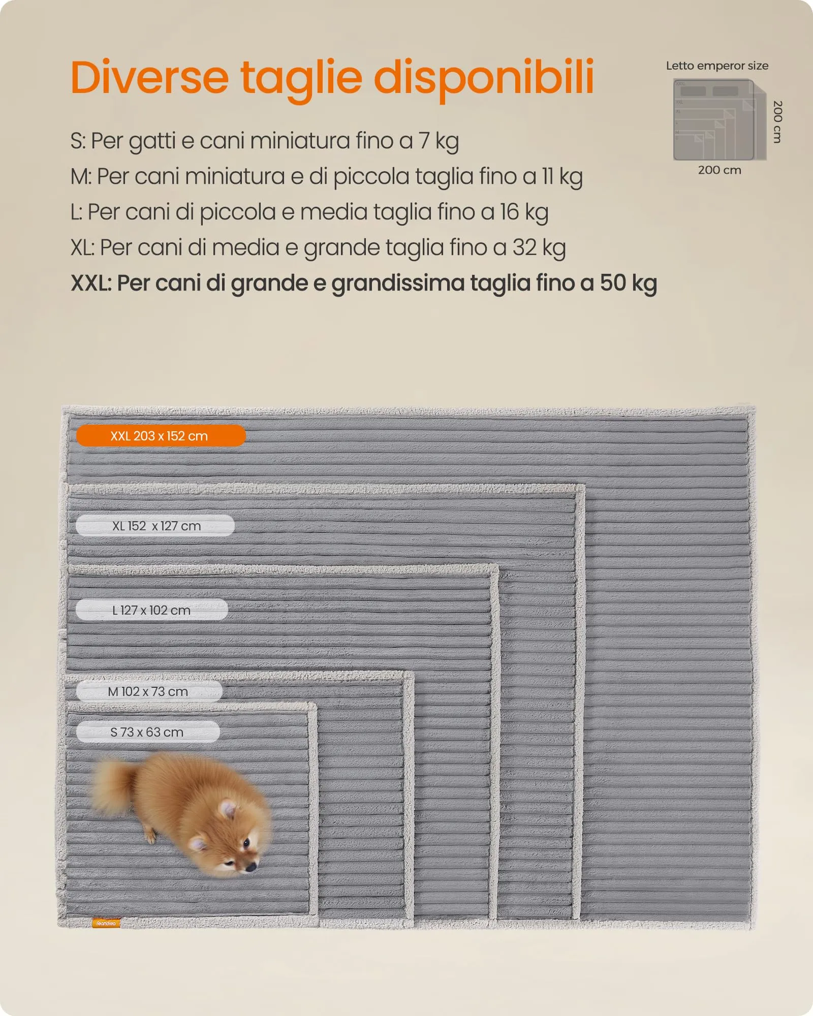 Feandrea Tappeto Impermeabile per Cani, Coperta Reversibile di Taglia XXL, 203 x 152 cm, per Cani di Taglia Grande e Extra Grande, Copridivano, Lavabile, Grigio Tortora e Grigio Chiaro PPB038G01 - immagine 6