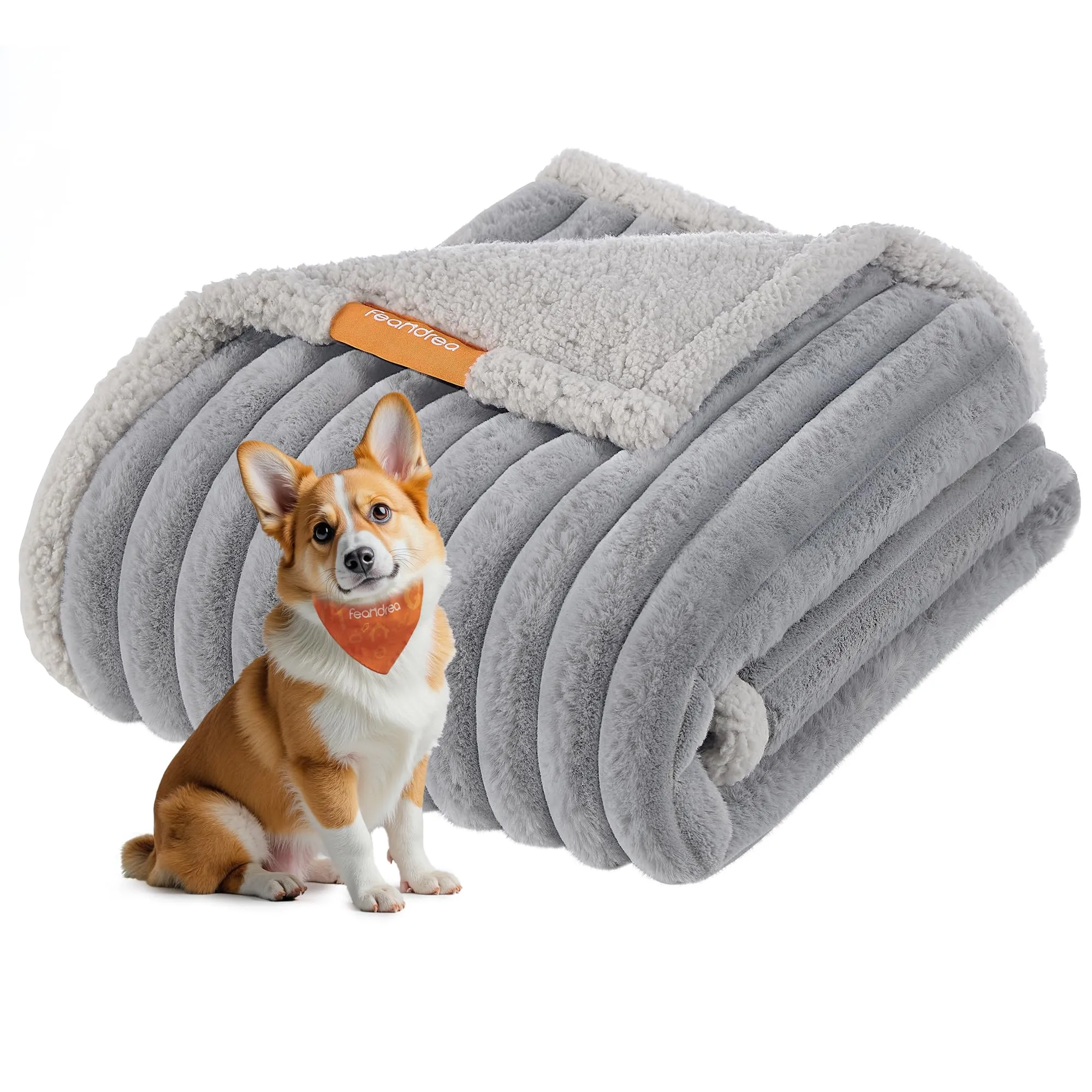 Feandrea Tappeto Impermeabile per Cani, Coperta Reversibile di Taglia L, 127 x 102 cm, per Cani di Taglia Piccola e Media, Copridivano, Lavabile, Grigio Tortora e Grigio Chiaro PPB035G01 - immagine 1