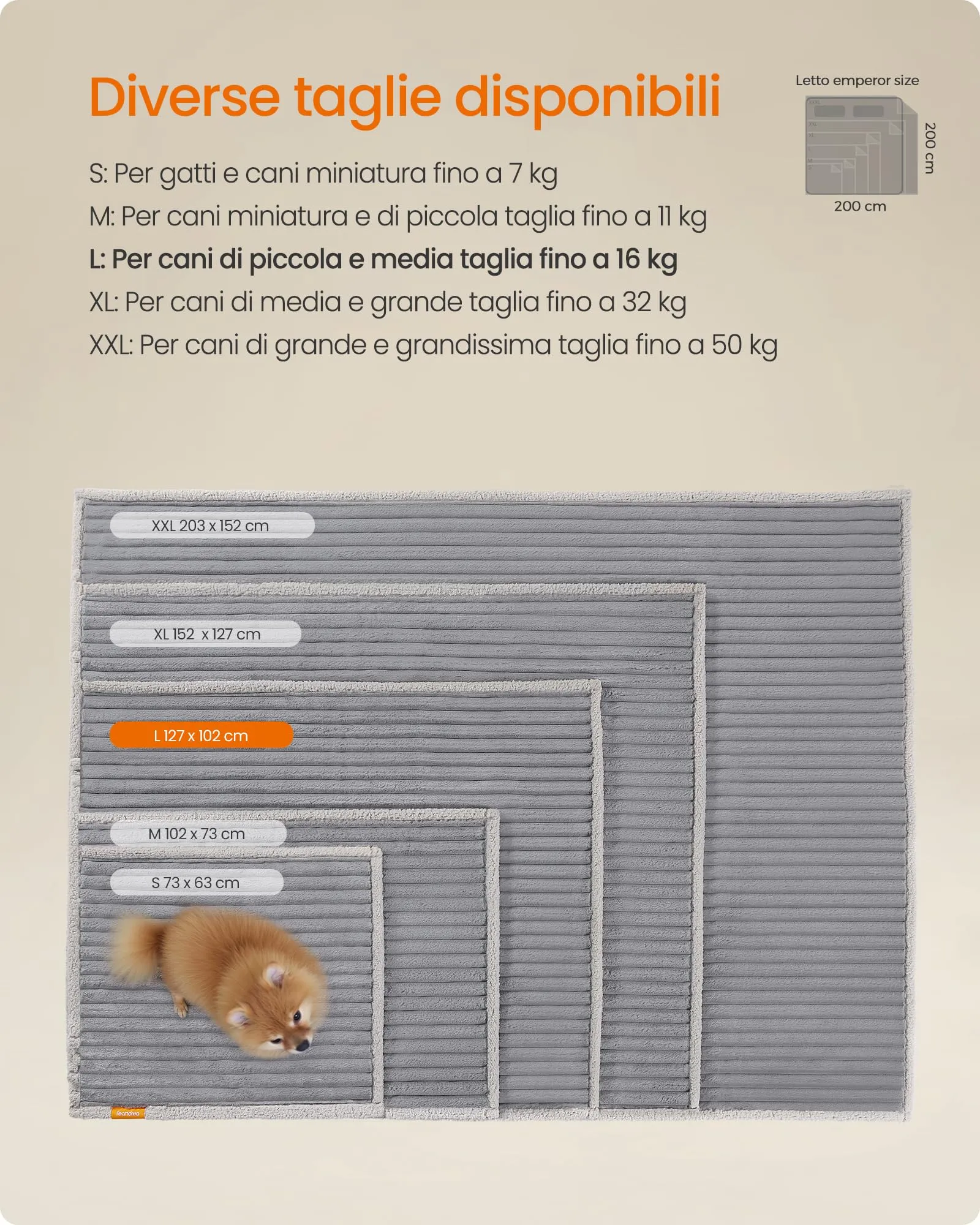 Feandrea Tappeto Impermeabile per Cani, Coperta Reversibile di Taglia L, 127 x 102 cm, per Cani di Taglia Piccola e Media, Copridivano, Lavabile, Grigio Tortora e Grigio Chiaro PPB035G01 - immagine 6