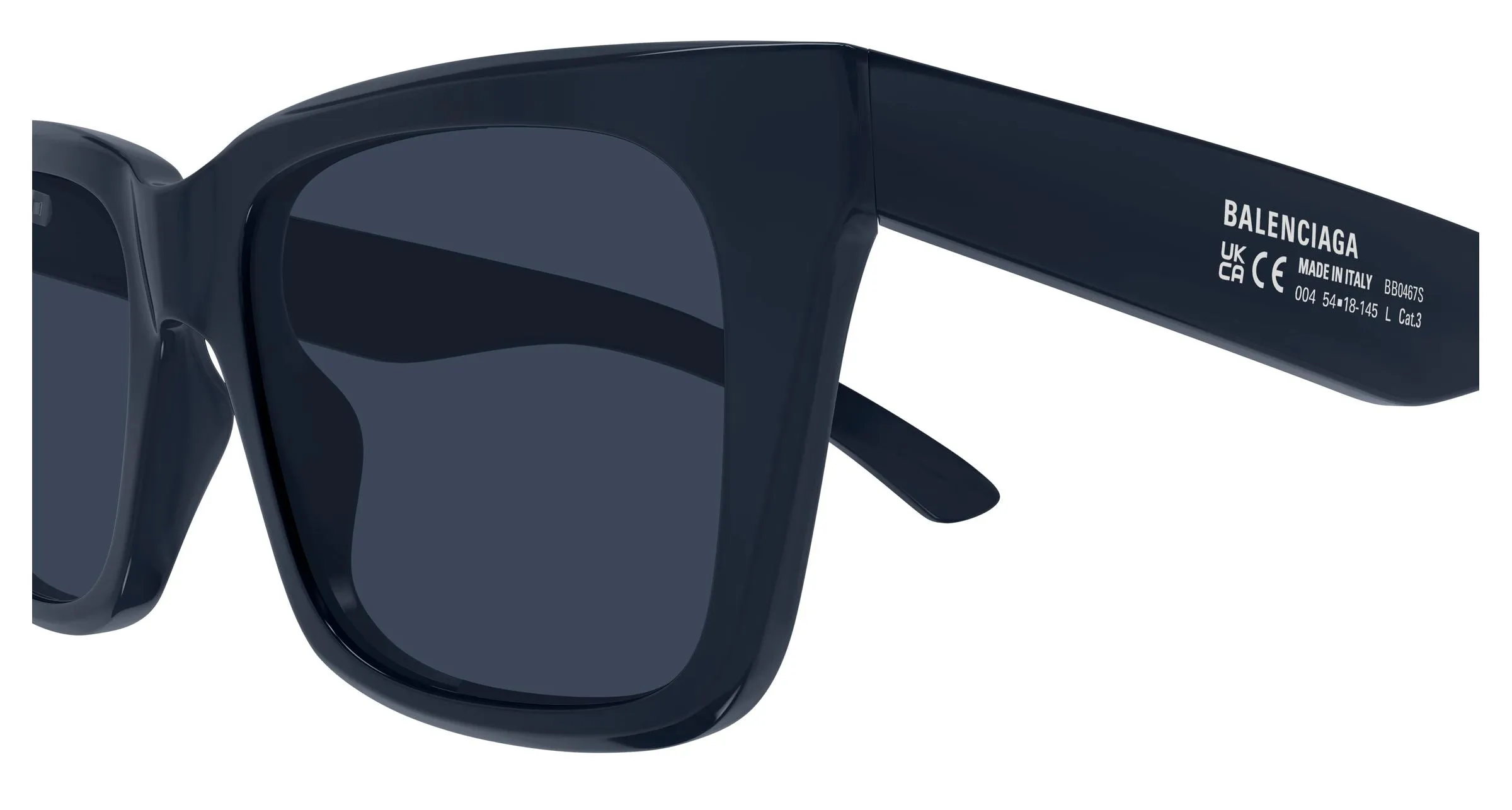 Balenciaga BB0467S 004 Occhiali da sole Acetato Blu Blu Squadrata - immagine 3