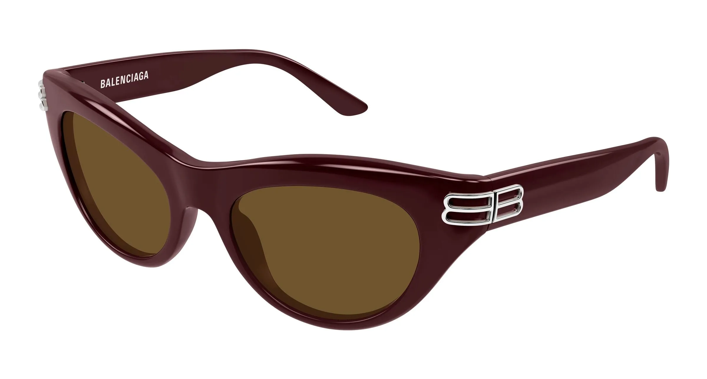 Balenciaga BB0466S 004 Occhiali da sole Acetato Bordeaux Marrone Cat Eye - immagine 1