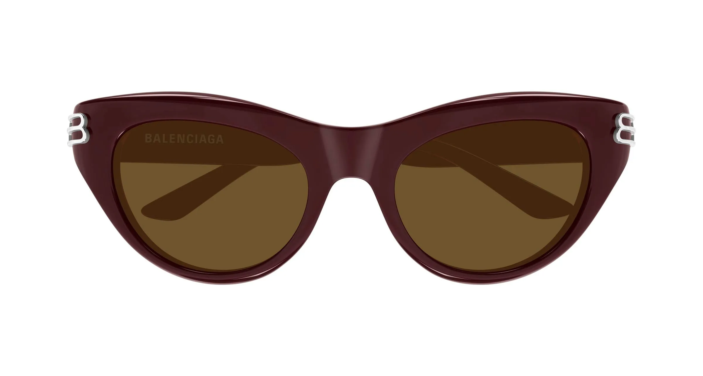 Balenciaga BB0466S 004 Occhiali da sole Acetato Bordeaux Marrone Cat Eye - immagine 2