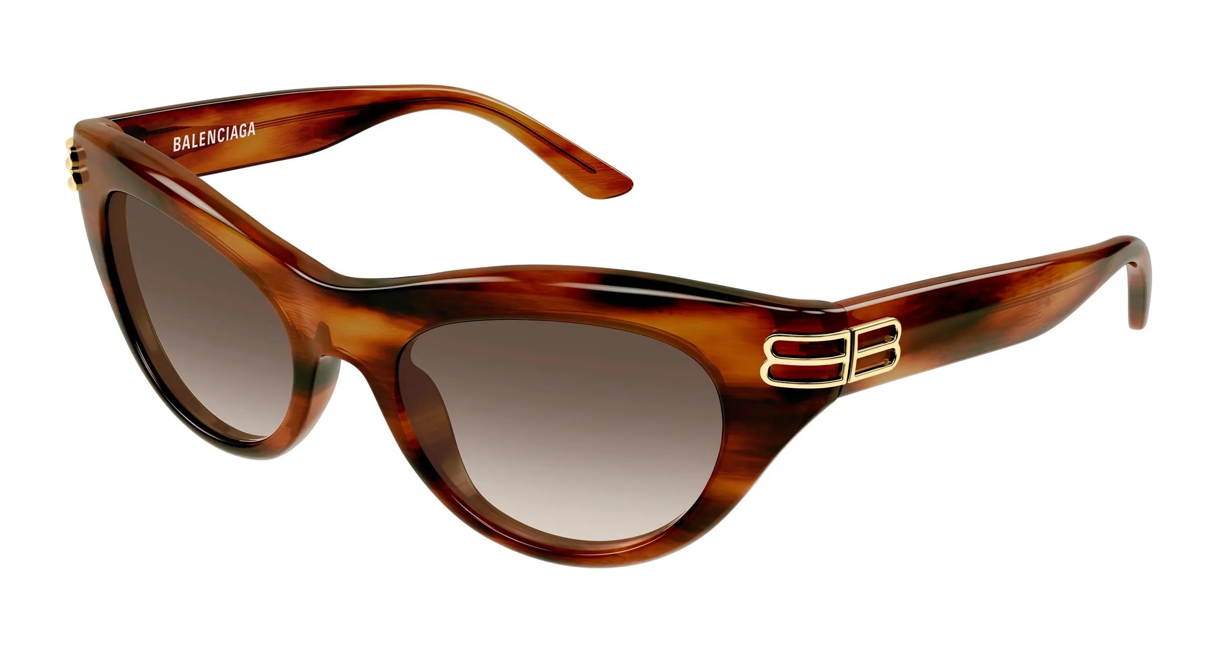 Balenciaga BB0466S 002 Occhiali da sole Acetato Marrone Marrone Cat Eye - immagine 1
