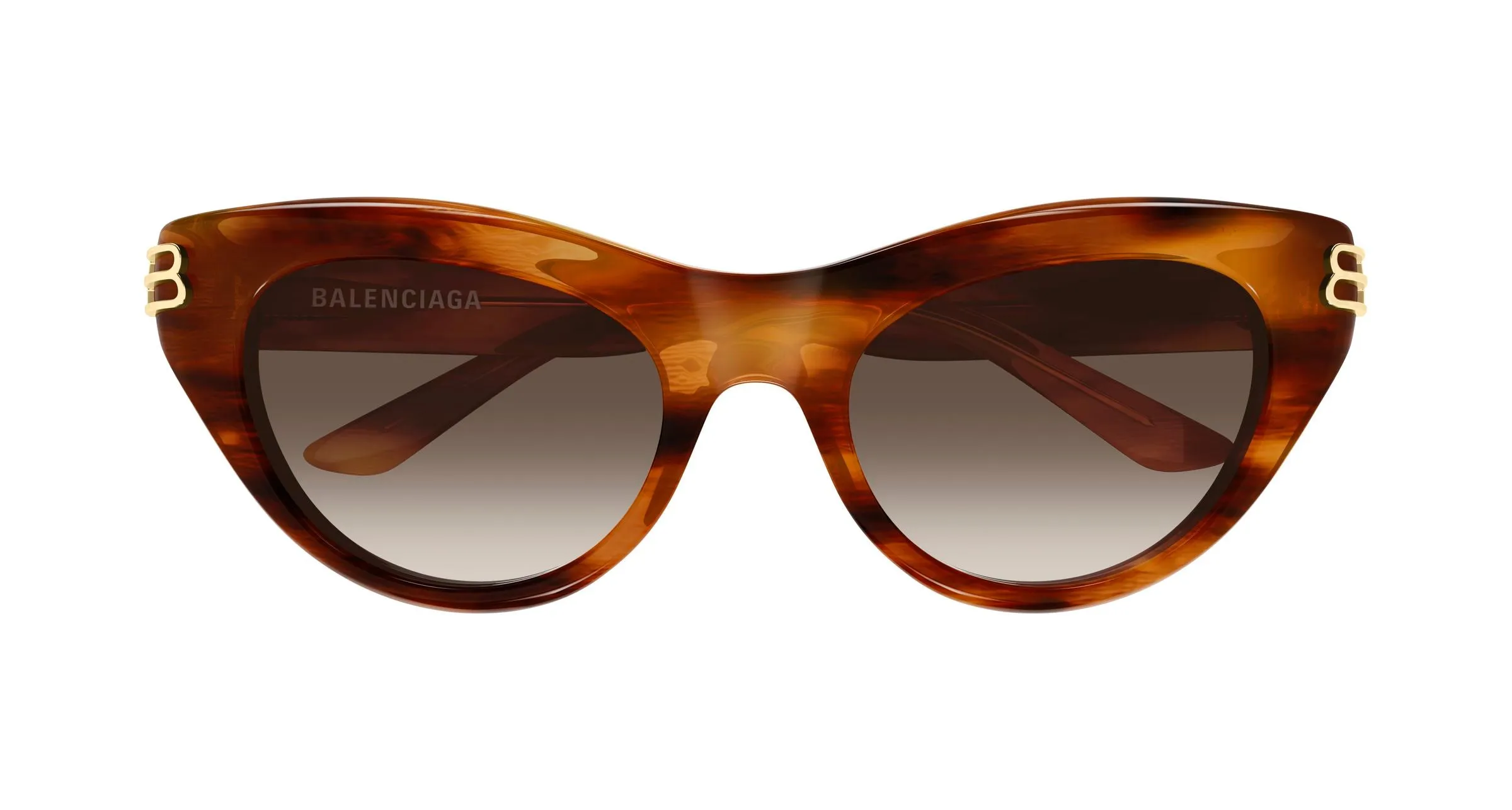 Balenciaga BB0466S 002 Occhiali da sole Acetato Marrone Marrone Cat Eye - immagine 2