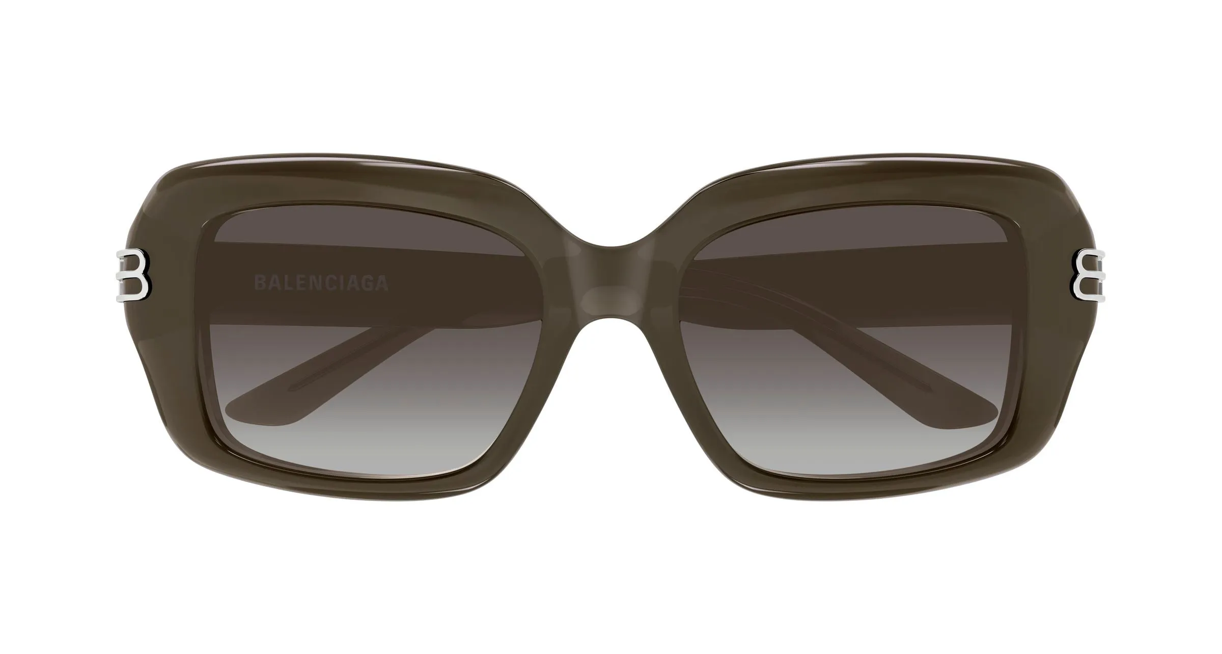 Balenciaga BB0465S 004 Occhiali da sole Acetato Marrone Grigio Squadrata - immagine 2