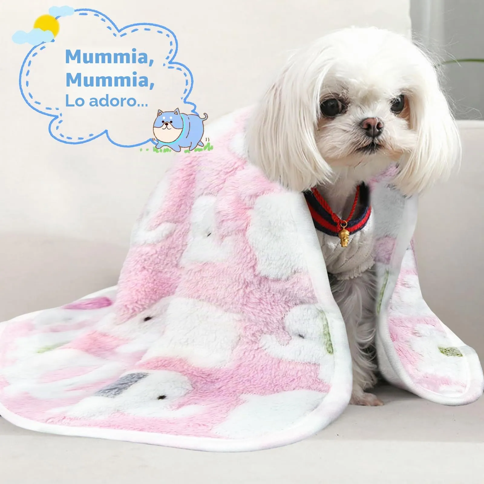 CIYIN 3 Pezzi Coperta Cane, Copertina per Animali,Copertina Cane Lavabile,Animali Domestici Coper tina Gatto,Coper tina per Cani Gatti Piccola e Media Taglia (Blu, giallo, rosa, 60 x 40 cm) - immagine 6
