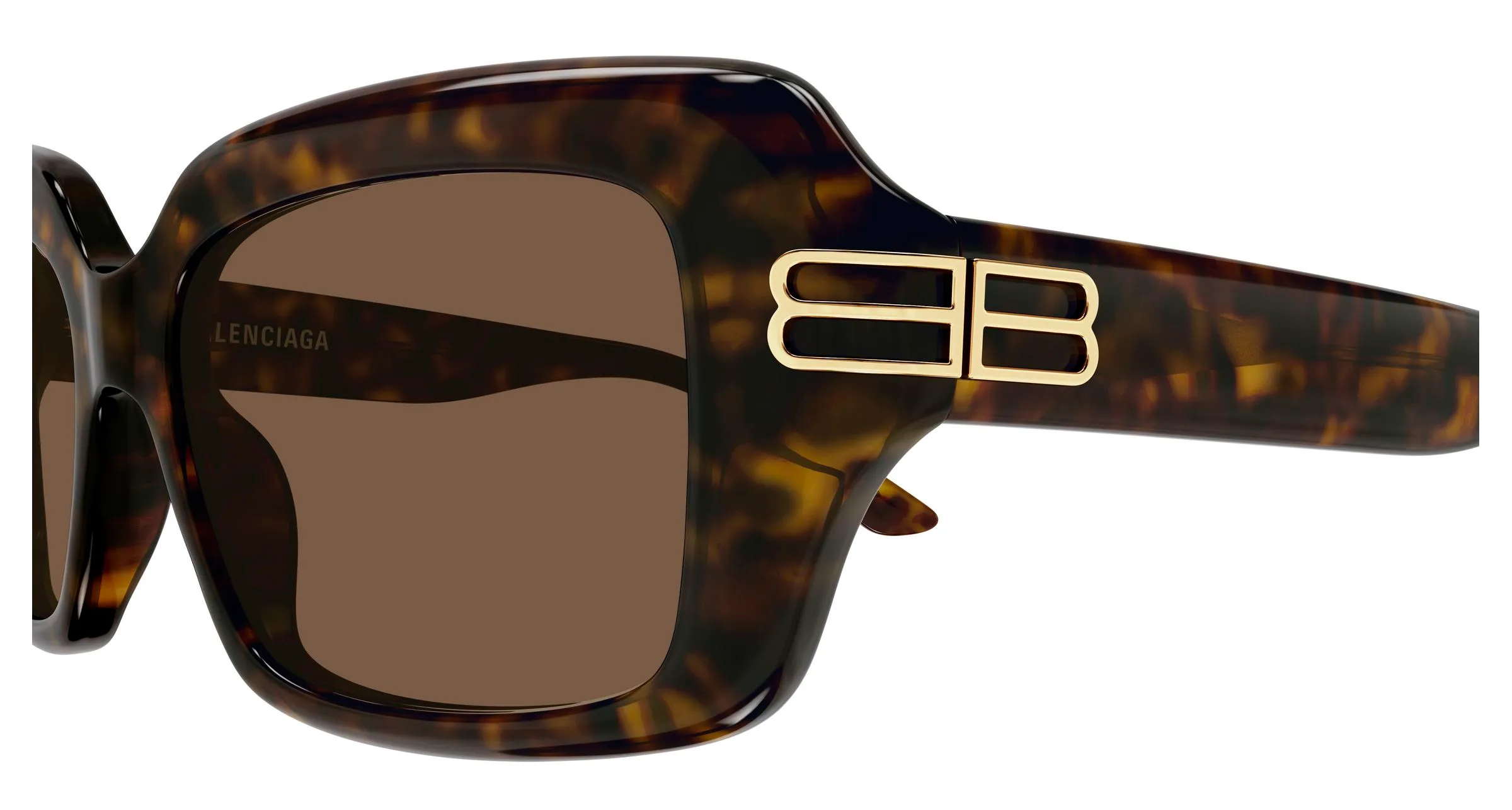 Balenciaga BB0465S 002 Occhiali da sole Acetato Havana Marrone Squadrata - immagine 3