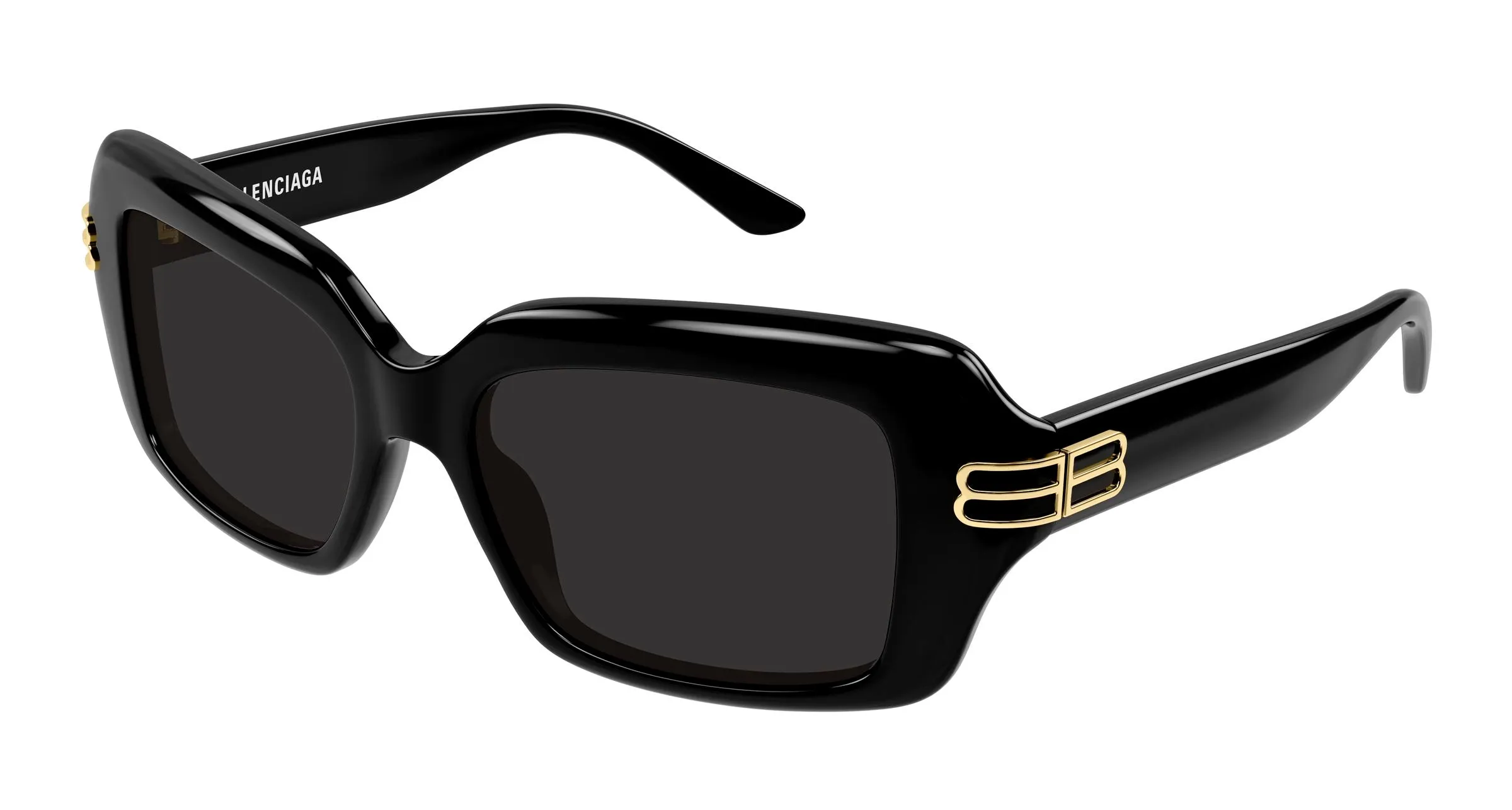 Balenciaga BB0465S 001 Occhiali da sole Acetato Nero Grigio Squadrata - immagine 1