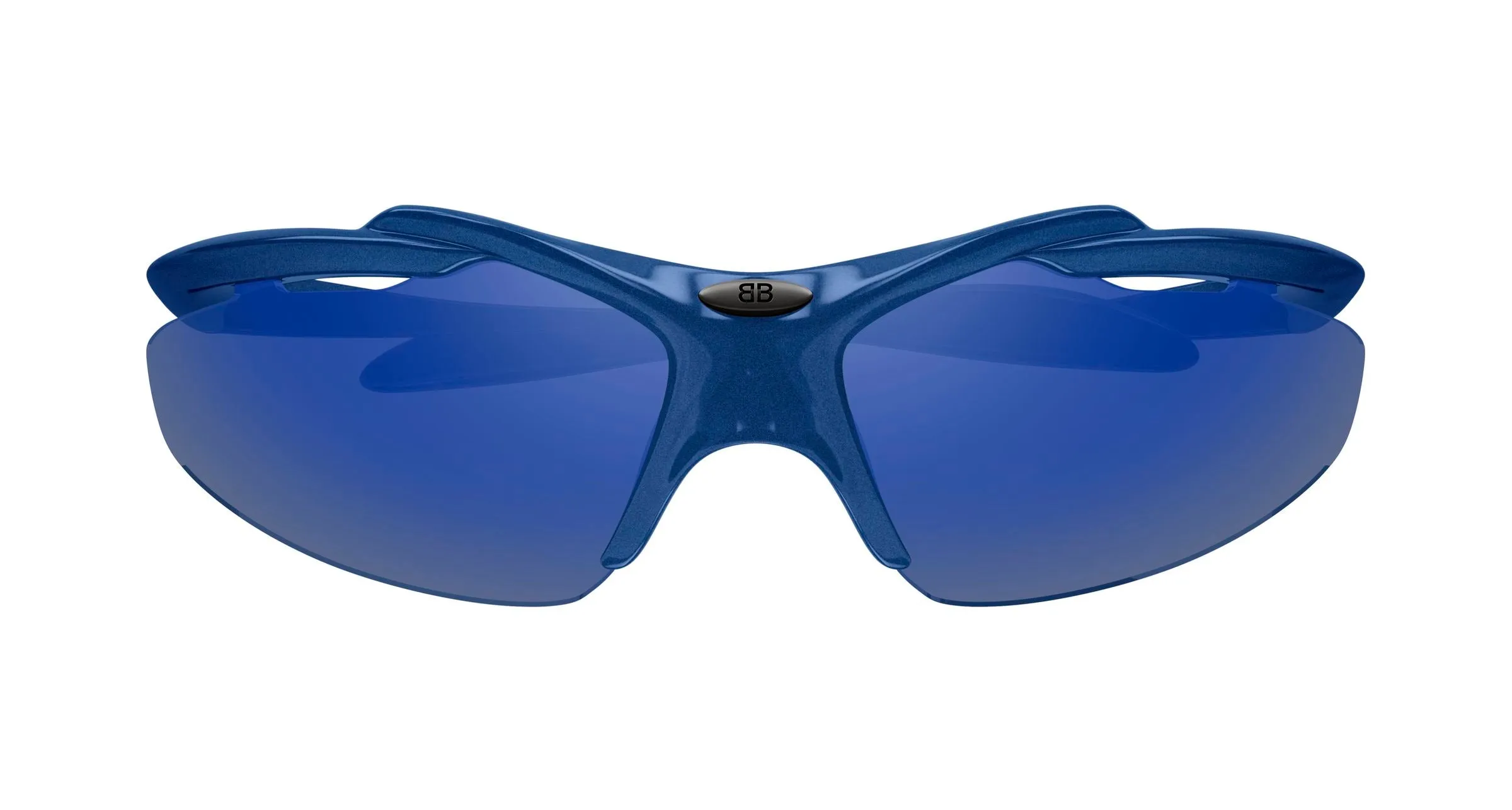 Balenciaga BB0464S 004 Occhiali da sole Bio-iniettato Blu Fumo Geometrica - immagine 2