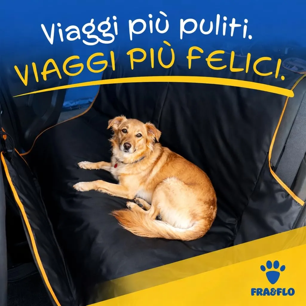 FRA&FLO Coprisedile Auto per Cani Impermeabile 180×103 cm, Telo Sedili Posteriori e Baule ad Amaca Antiscivolo e Antigraffio, Protezione Universale, Facile da Installare e Lavabile - immagine 2