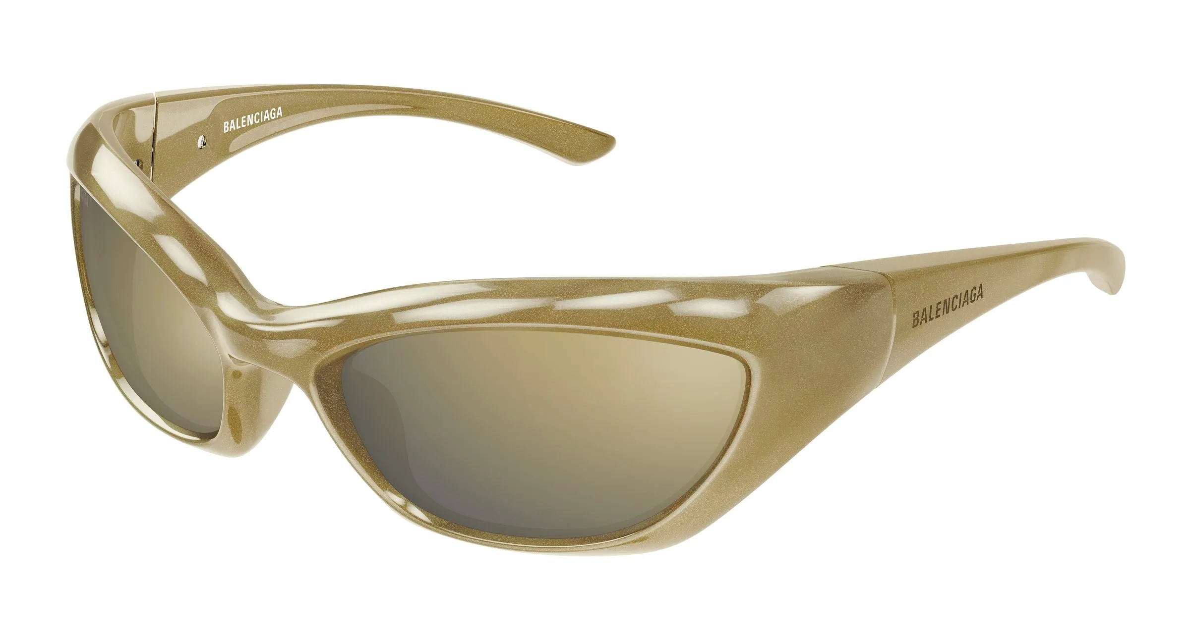 Balenciaga BB0463S 002 Occhiali da sole Bio-iniettato Verde Bronzo Geometrica - immagine 1