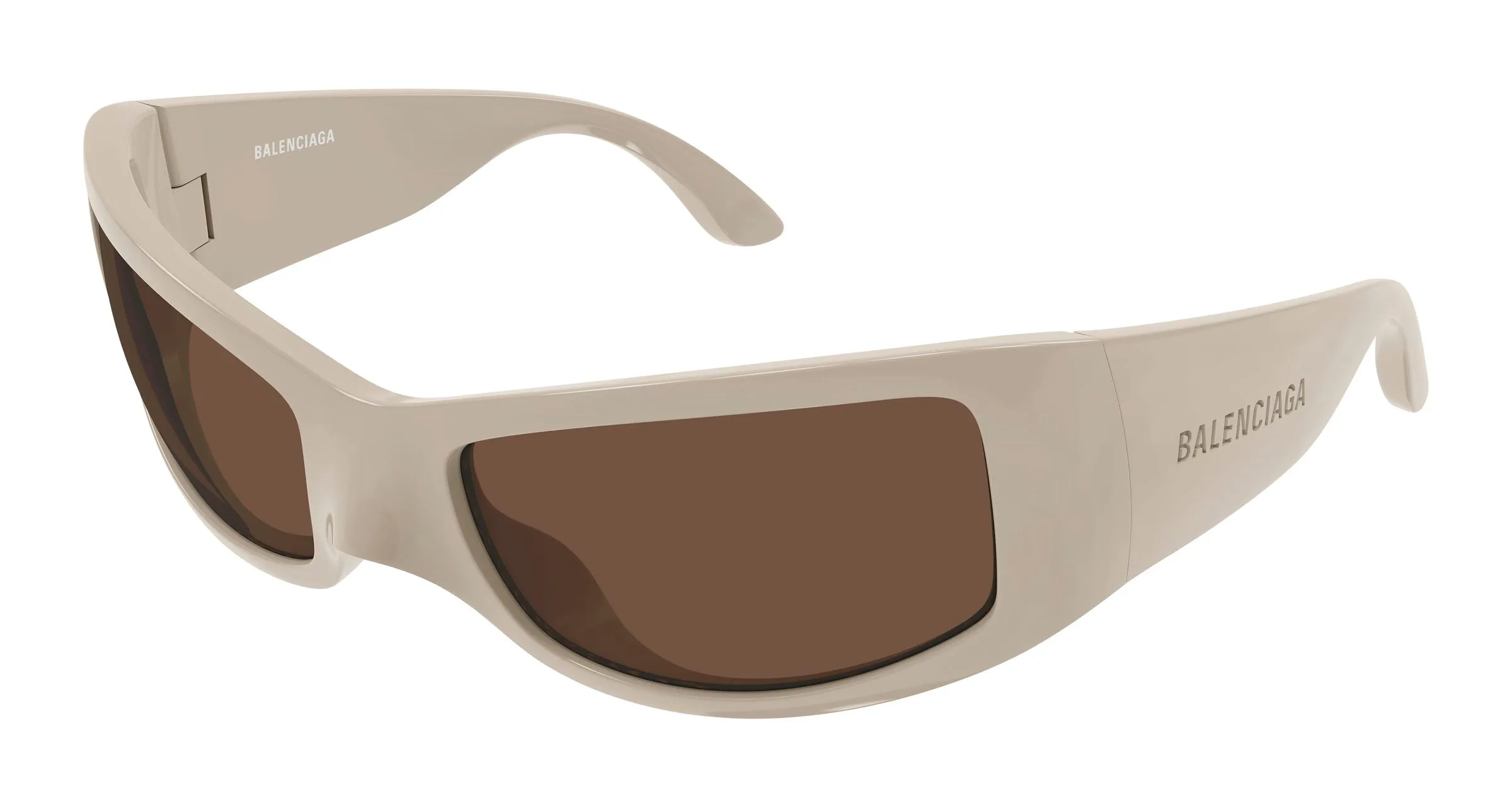 Balenciaga BB0461S 005 Occhiali da sole Bio-iniettato Avorio Marrone Geometrica - immagine 1