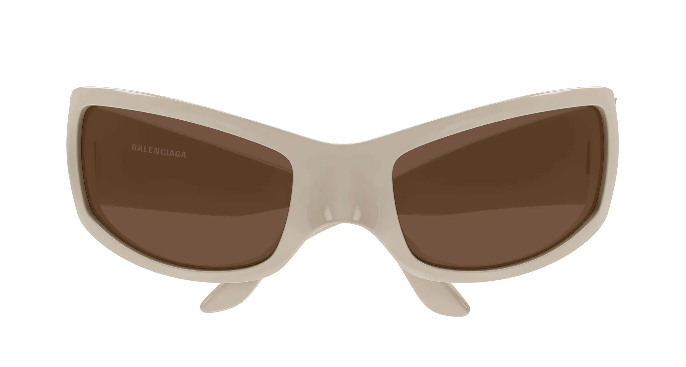 Balenciaga BB0461S 005 Occhiali da sole Bio-iniettato Avorio Marrone Geometrica - immagine 2
