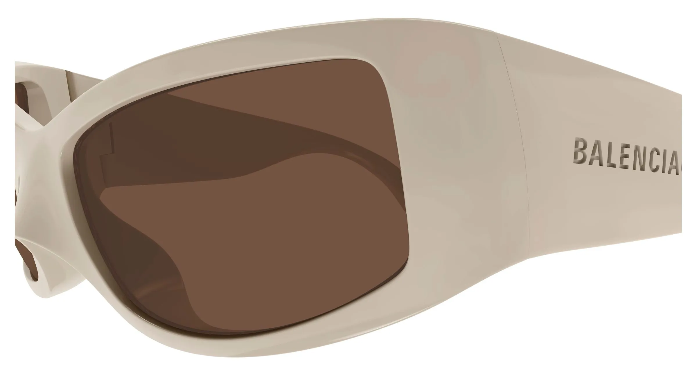 Balenciaga BB0461S 005 Occhiali da sole Bio-iniettato Avorio Marrone Geometrica - immagine 3