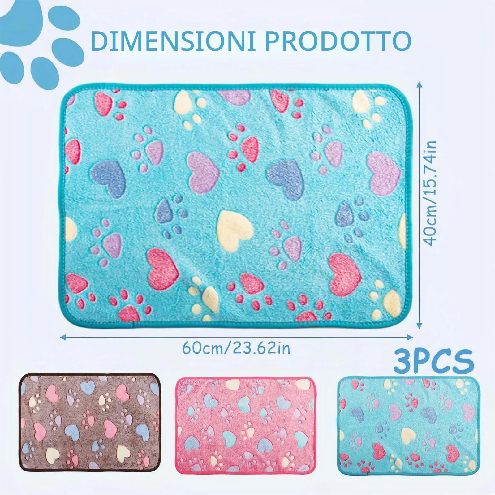 CIYIN 3 Pezzi Coperta Cane, Copertina per Animali,Copertina Cane Lavabile,Animali Domestici Coper tina Gatto,Coper tina per Cani Gatti Piccola e Media Taglia (E3, 60 x 40 cm) - immagine 7
