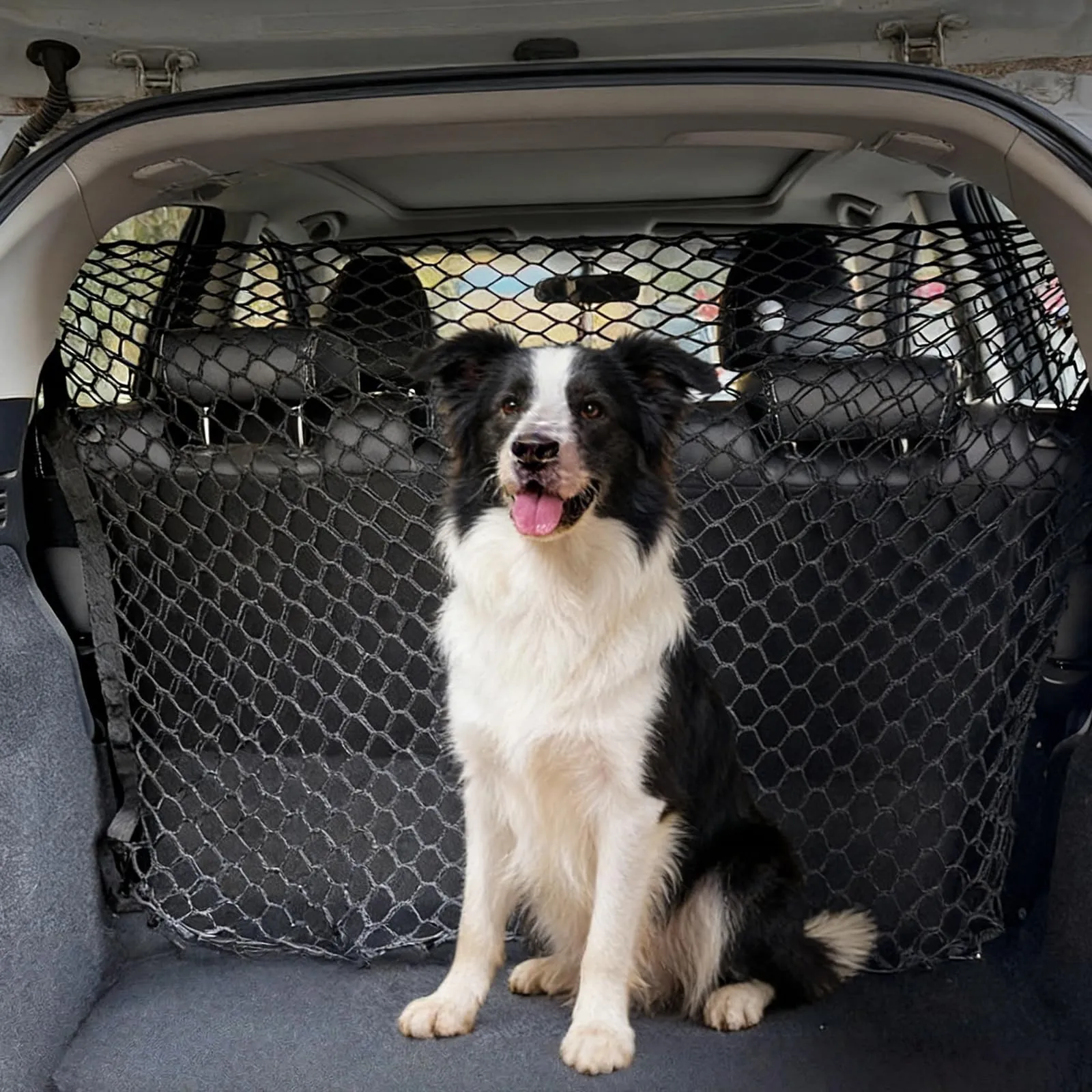 BAIFULAI 120×90CM Griglia per Cani a Doppio Strato per Auto, Rete di Protezione per Cani, Rete Divisoria per Auto per Cani, Rete Divisoria per Animali Domestici per il Sedile Posteriore per Camion - immagine 1