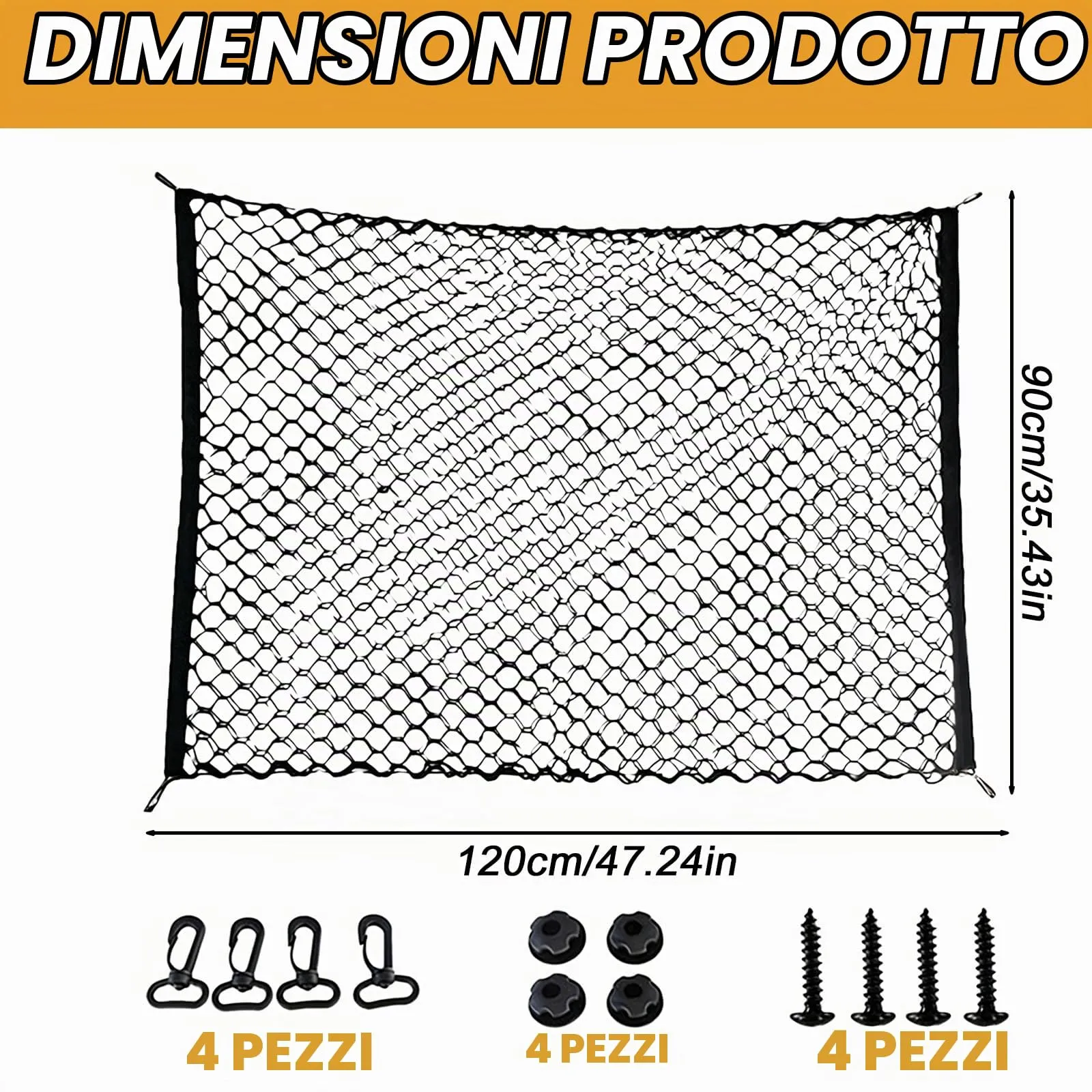 BAIFULAI 120×90CM Griglia per Cani a Doppio Strato per Auto, Rete di Protezione per Cani, Rete Divisoria per Auto per Cani, Rete Divisoria per Animali Domestici per il Sedile Posteriore per Camion - immagine 2