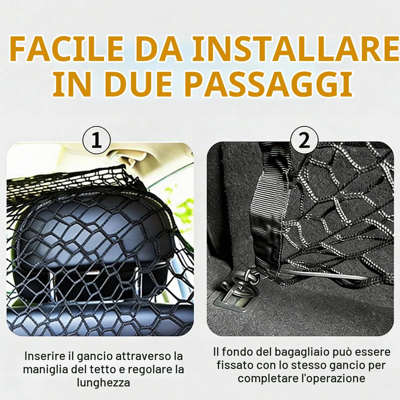 BAIFULAI 120×90CM Griglia per Cani a Doppio Strato per Auto, Rete di Protezione per Cani, Rete Divisoria per Auto per Cani, Rete Divisoria per Animali Domestici per il Sedile Posteriore per Camion - immagine 4