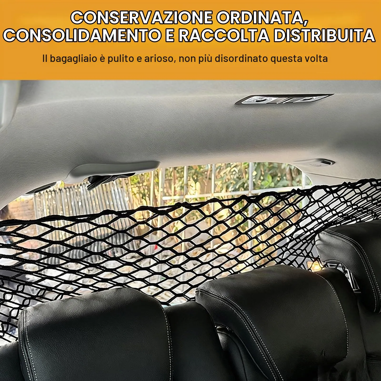 BAIFULAI 120×90CM Griglia per Cani a Doppio Strato per Auto, Rete di Protezione per Cani, Rete Divisoria per Auto per Cani, Rete Divisoria per Animali Domestici per il Sedile Posteriore per Camion - immagine 6