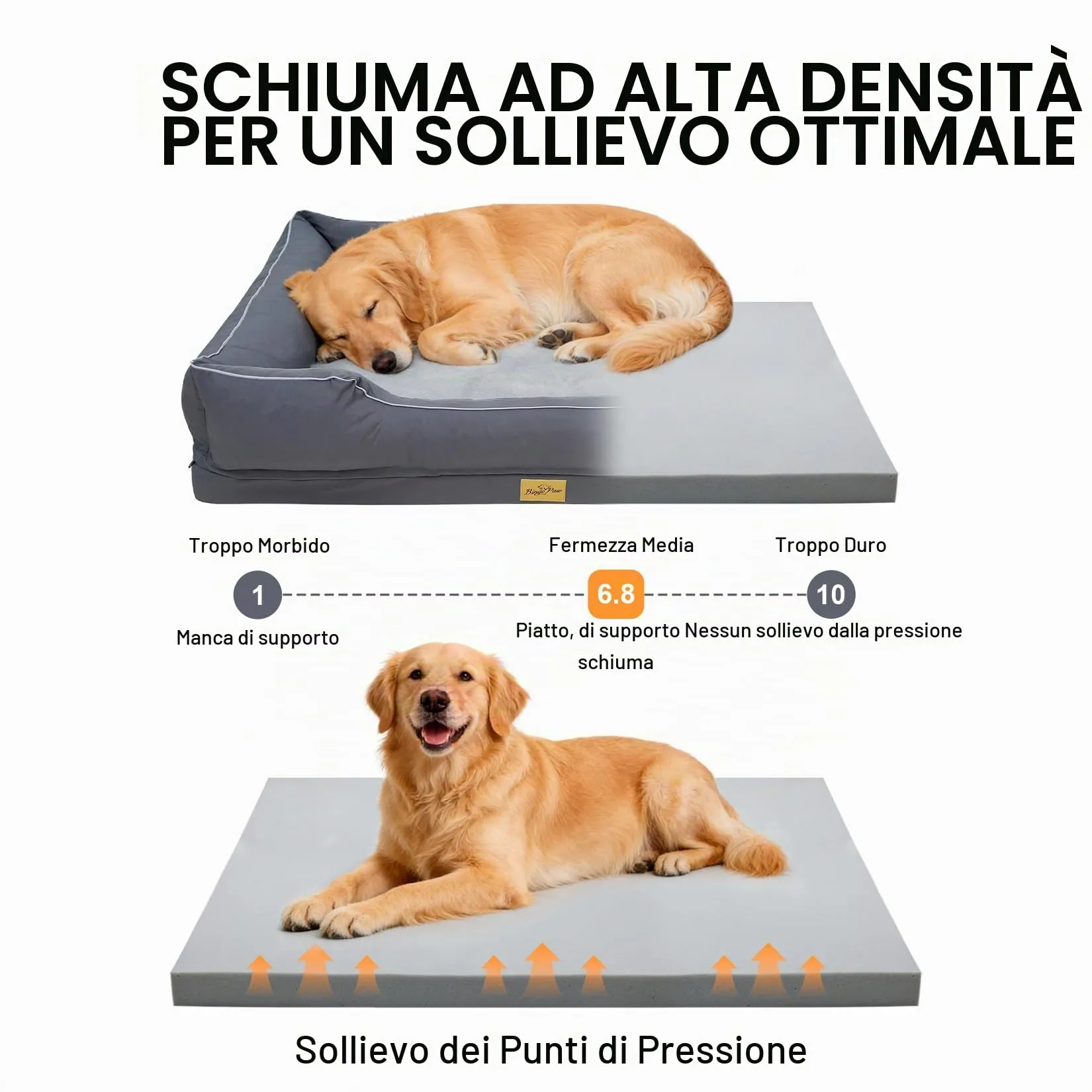 Cuccia per Cani Interno Taglia Grande 111x88x23cm Ortopedico Sfoderabile - immagine 3