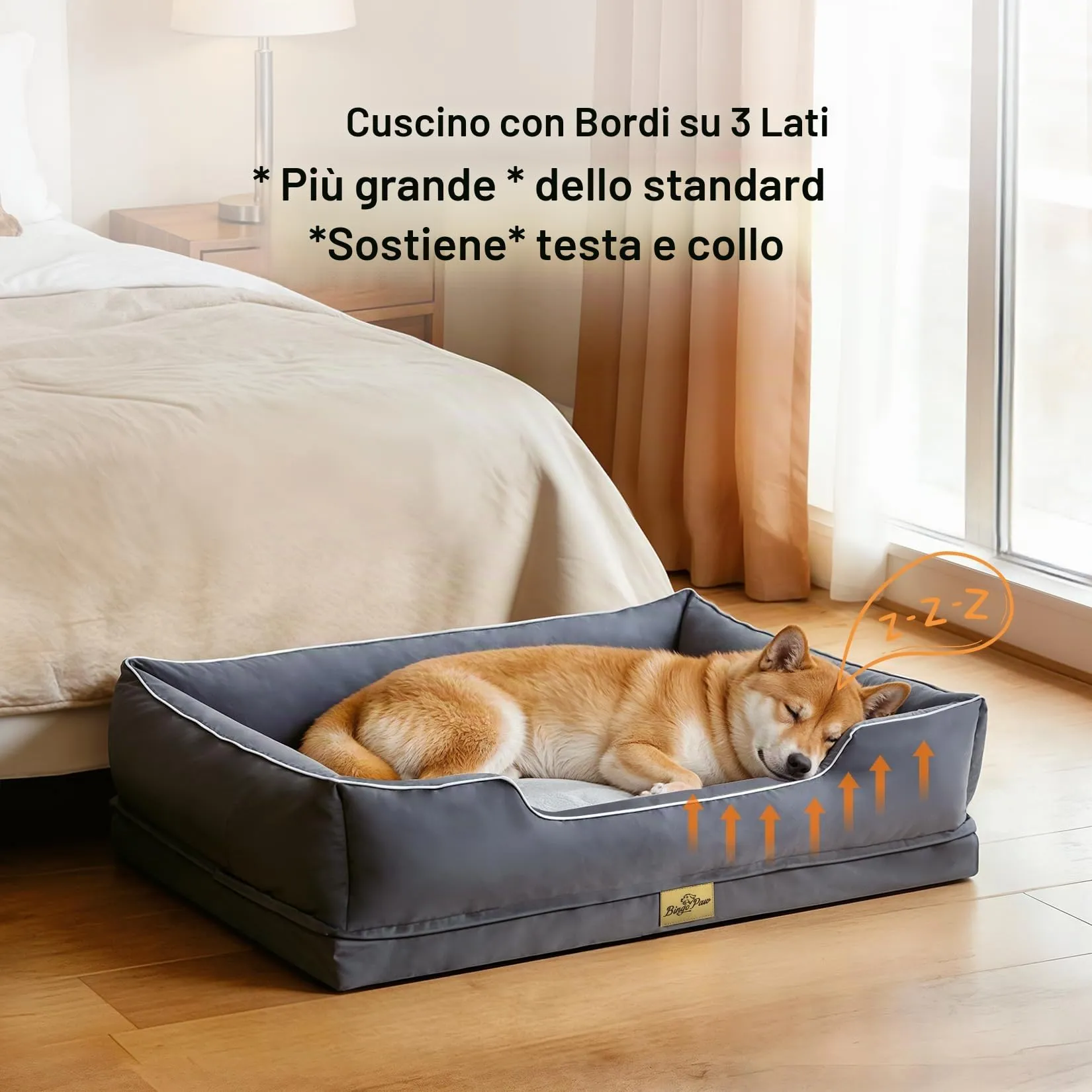 Cuccia per Cani Interno Taglia Media 94,5x67x19,5cm Ortopedico Sfoderabile - immagine 7