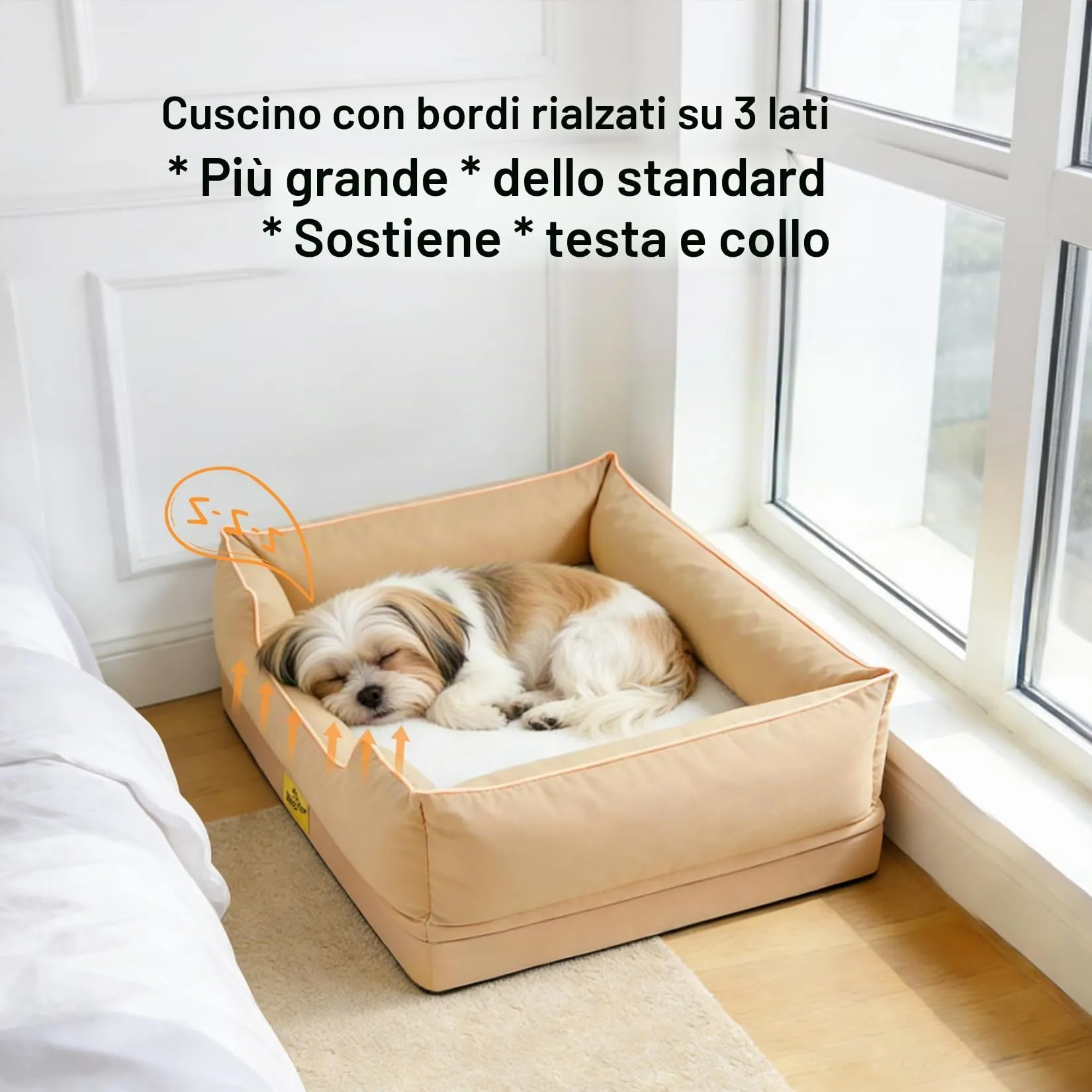Cuccia per Cani Interno Taglia Piccola Cuscino Cane Ortopedico Sfoderabile - immagine 3