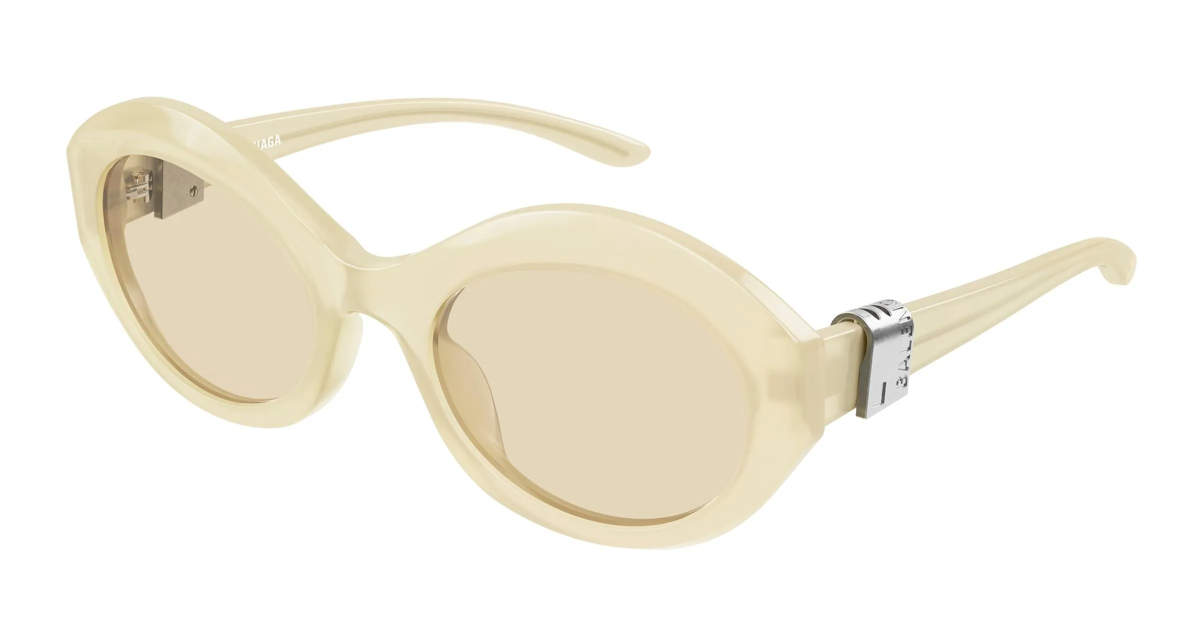 Balenciaga BB0460S 005 Occhiali da sole Acetato Giallo Marrone Rotonda - immagine 1