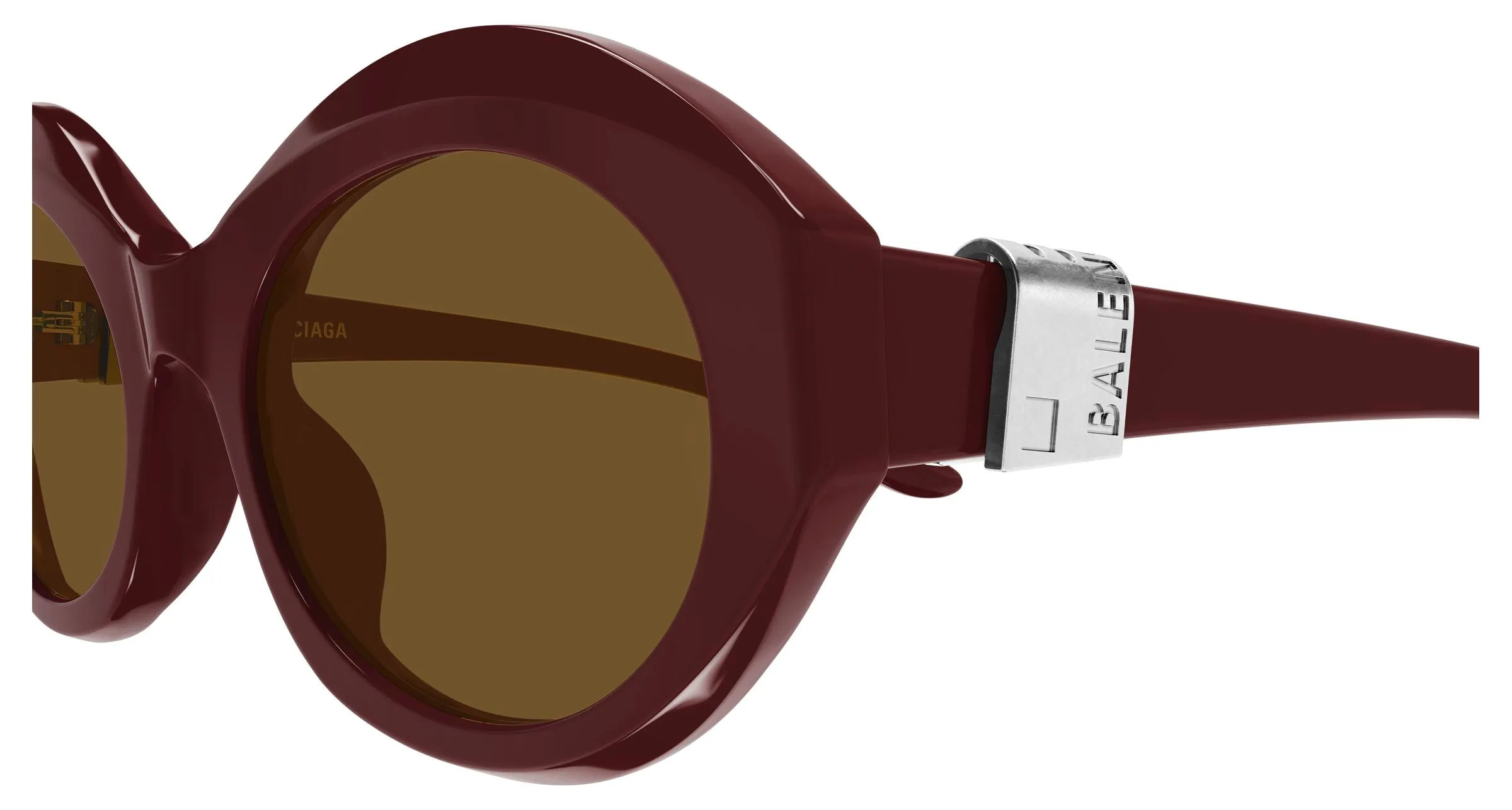 Balenciaga BB0460S 003 Occhiali da sole Acetato Marrone Marrone Rotonda - immagine 3