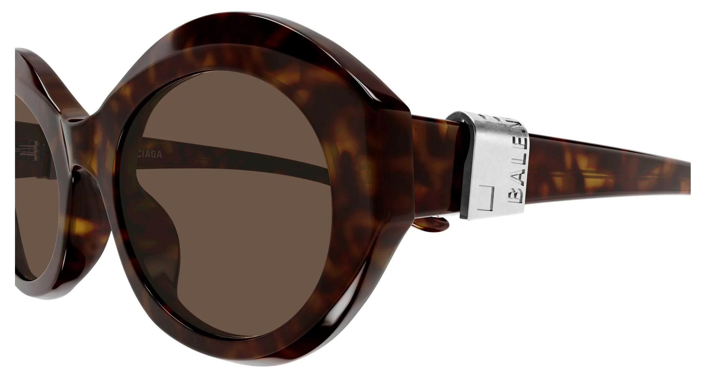 Balenciaga BB0460S 002 Occhiali da sole Acetato Havana Marrone Rotonda - immagine 3
