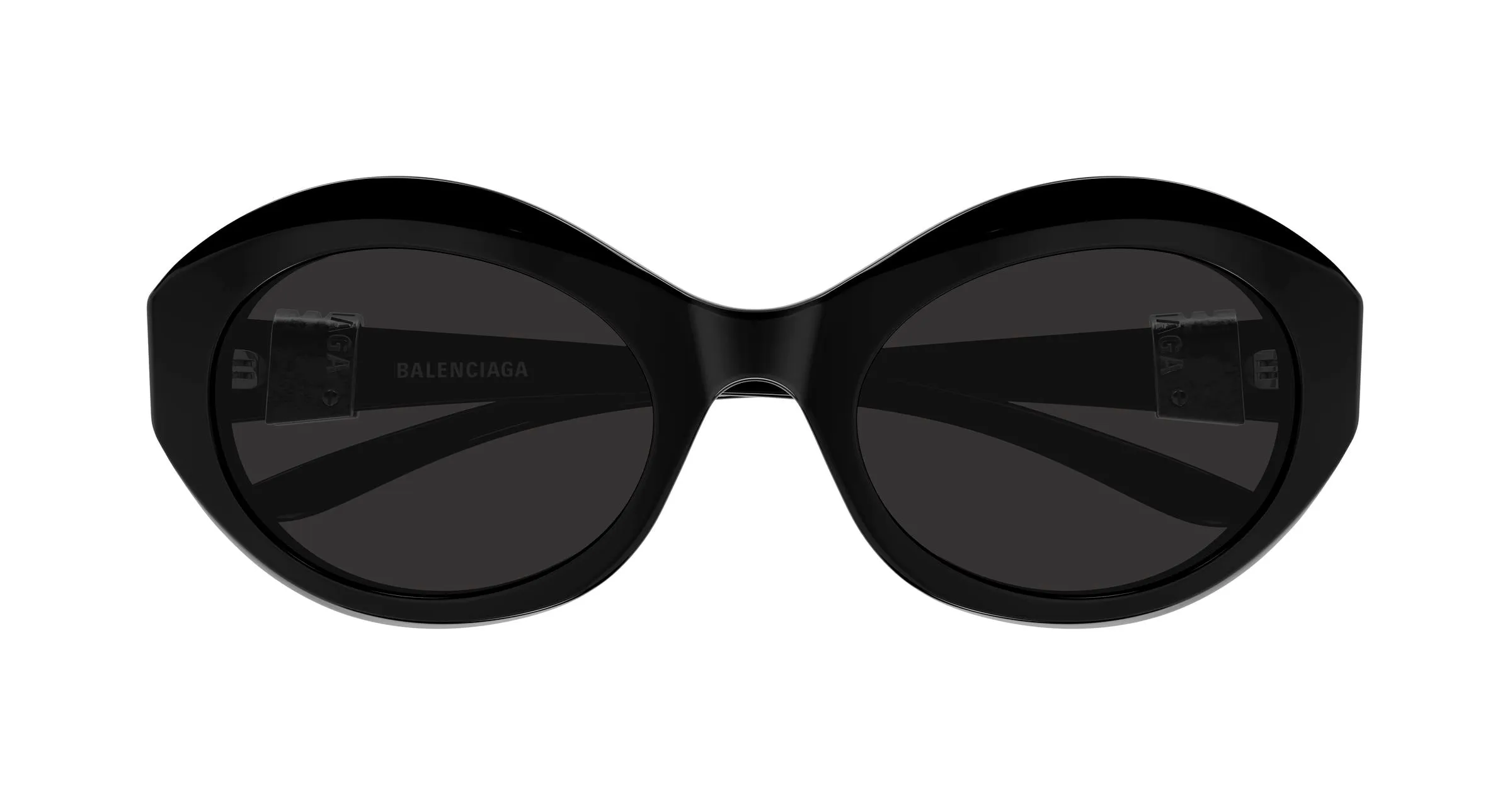 Balenciaga BB0460S 001 Occhiali da sole Acetato Nero Grigio Rotonda - immagine 2