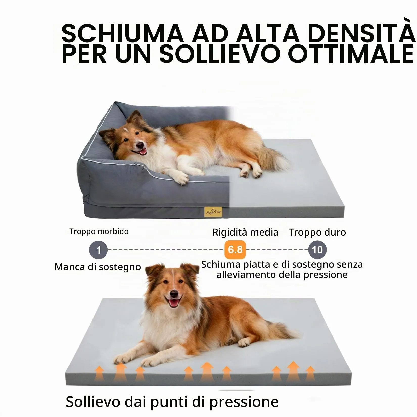 Cuccia per Cani Interno Taglia Grande 105x75,5x21cm Ortopedico Sfoderabile - immagine 4