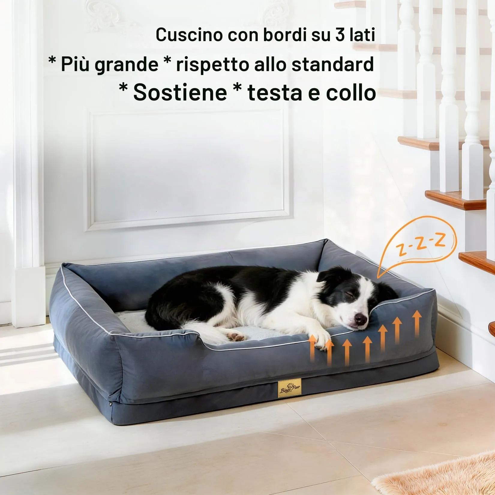 Cuccia per Cani Interno Taglia Grande 105x75,5x21cm Ortopedico Sfoderabile - immagine 7