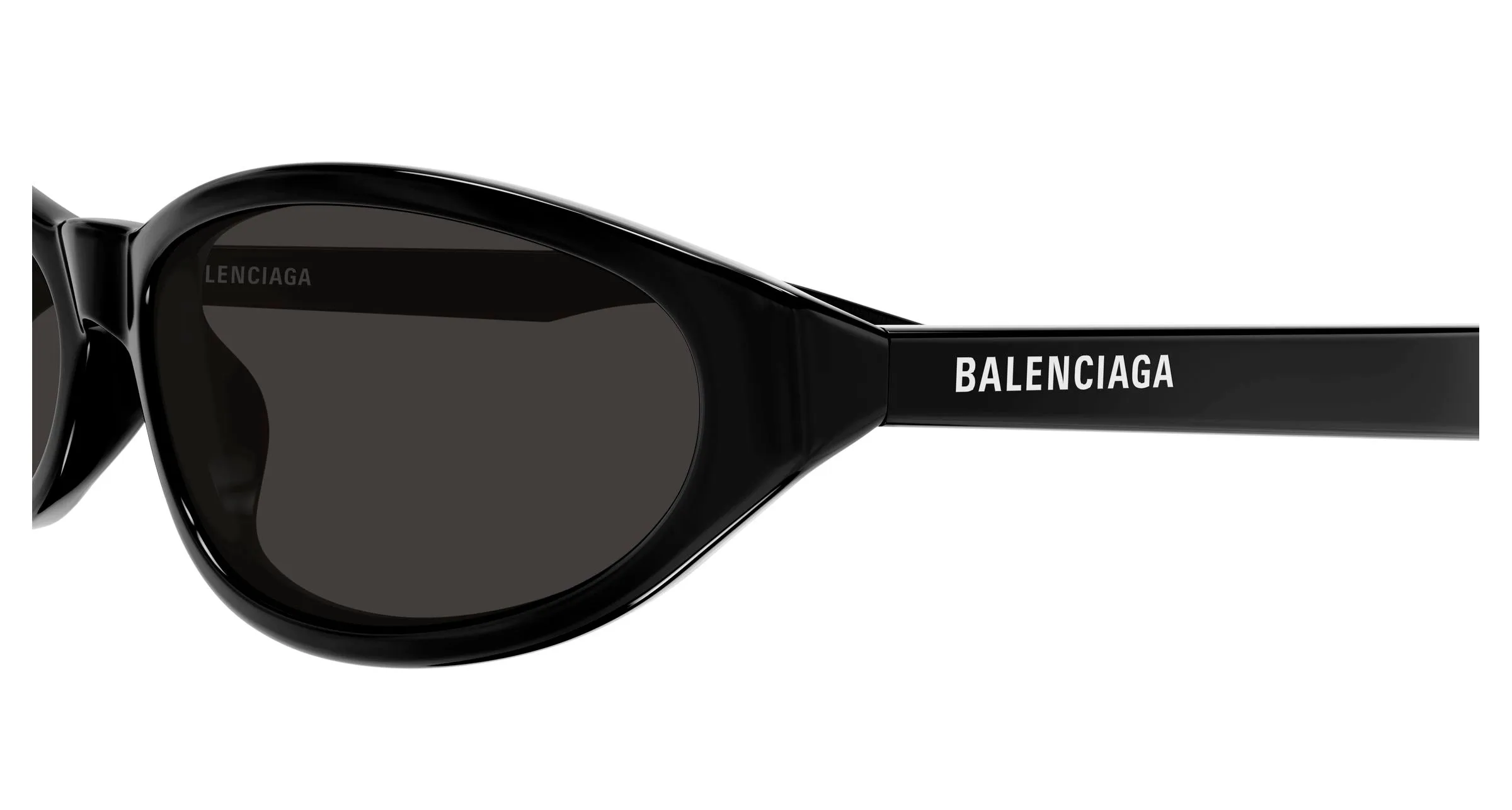 Balenciaga BB0007S 014 Occhiali da sole Acetato Nero Grigio Rotonda - immagine 3