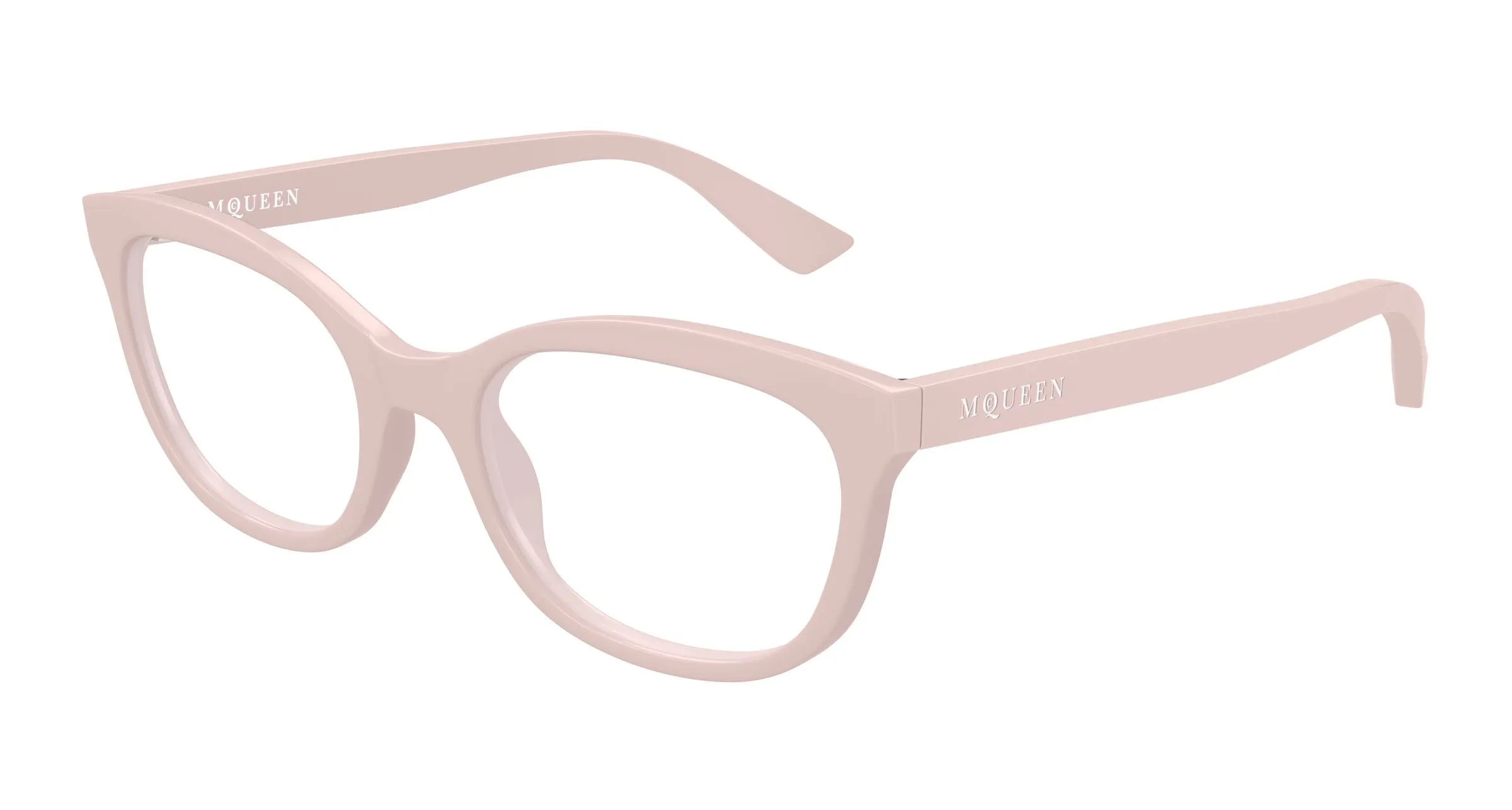 Alexander McQueen AM0569O 003 Montature da vista Acetato Rosa Trasparente Cat Eye - immagine 1