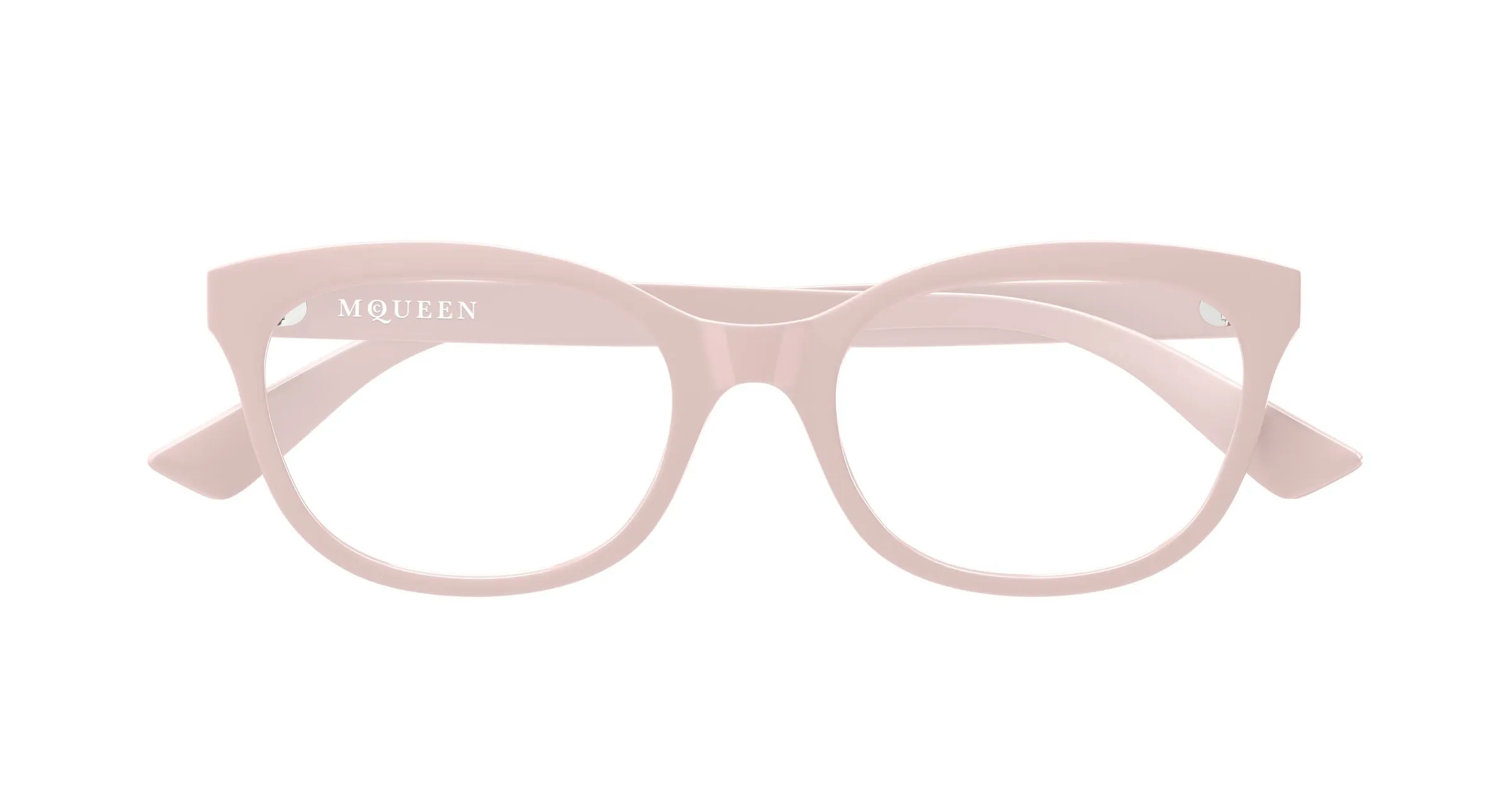Alexander McQueen AM0569O 003 Montature da vista Acetato Rosa Trasparente Cat Eye - immagine 2