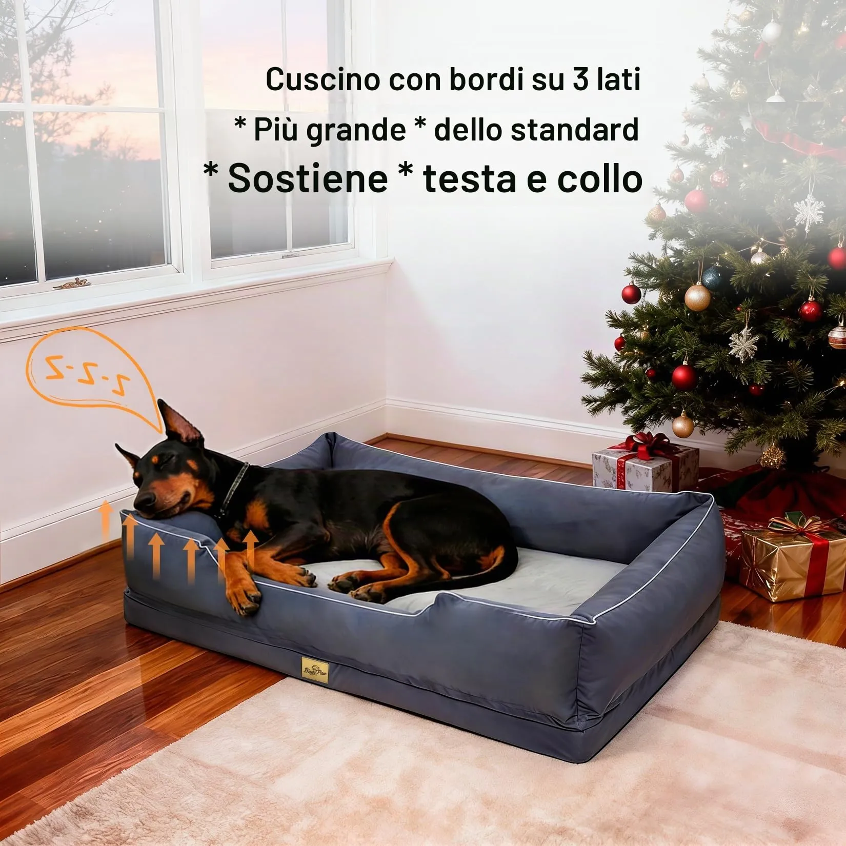 Cuccia per Cani Interno Taglia Grande 127x94x24cm Ortopedico Sfoderabile - immagine 7