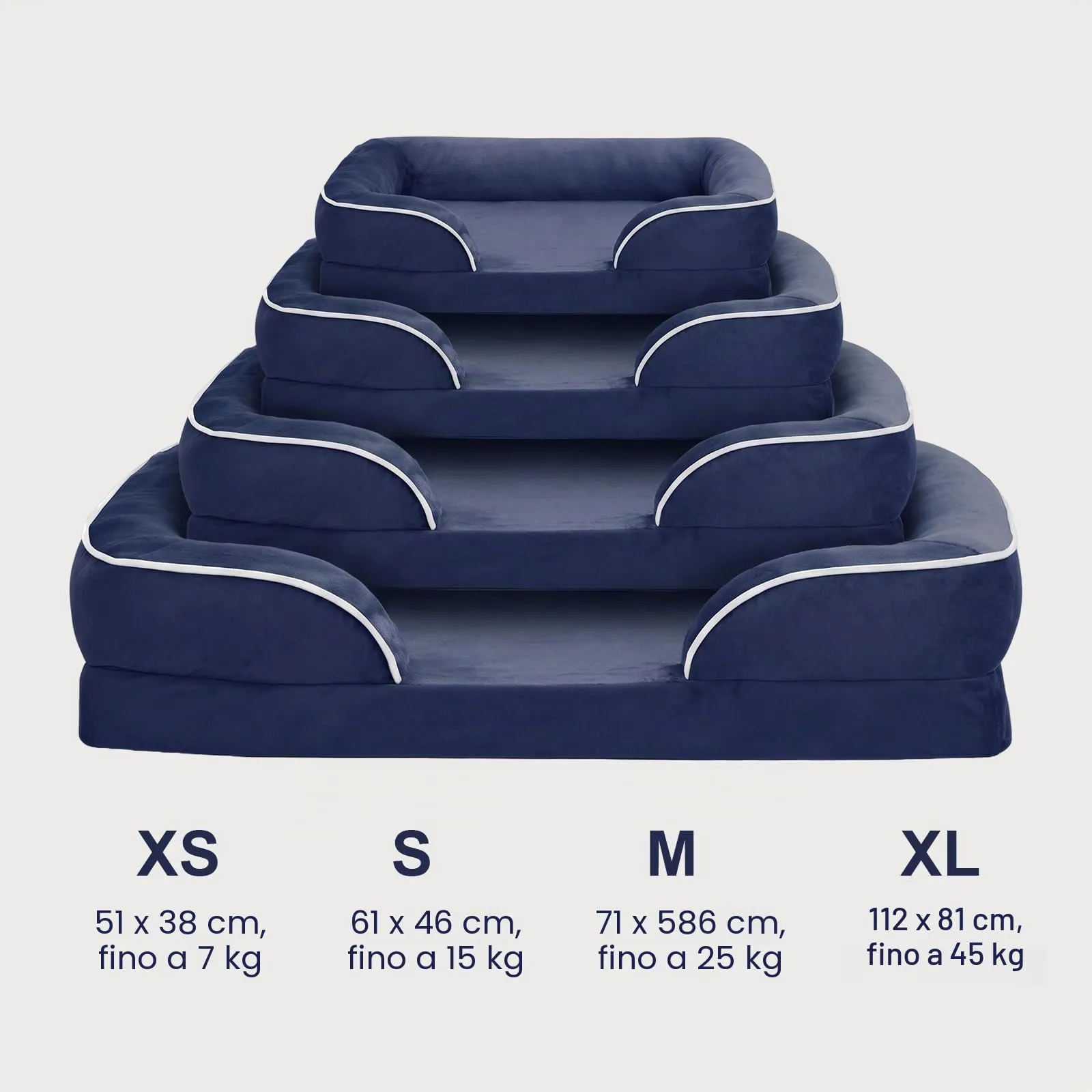 WAVVE Cuccia Cane Interno Taglia Piccola Cuscino Sfoderabile e Lavabile Cuccia Ortopedica Impermeabile Blu Navy - immagine 9