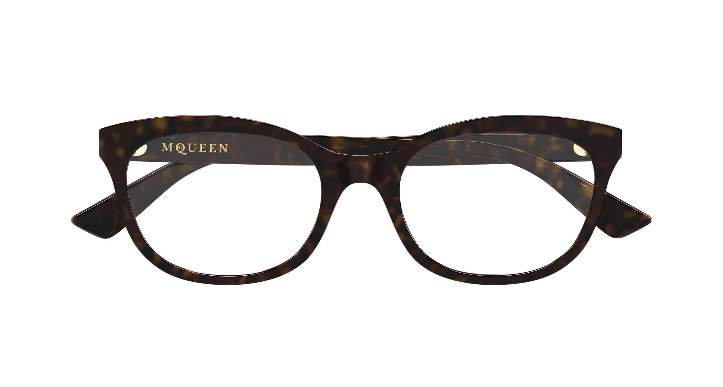 Alexander McQueen AM0569O 002 Montature da vista Acetato Havana Trasparente Cat Eye - immagine 2