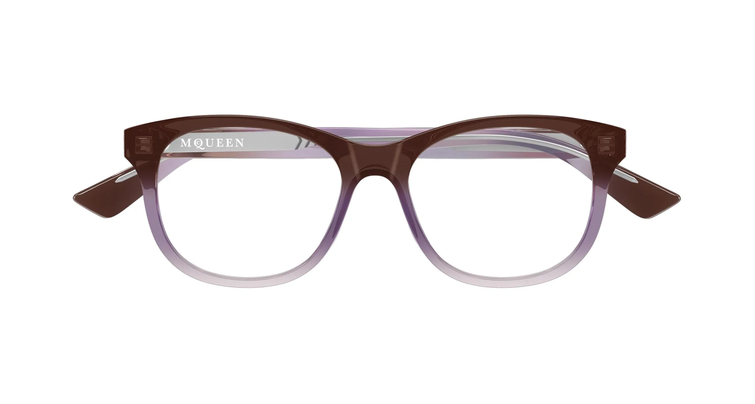 Alexander McQueen AM0568O 012 Montature da vista Acetato Marrone Trasparente Cat Eye - immagine 2