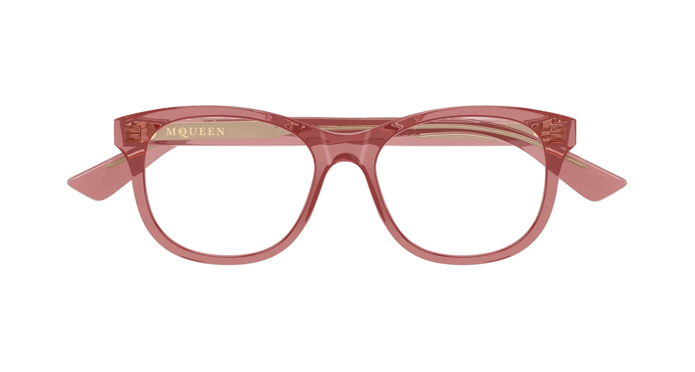 Alexander McQueen AM0568O 011 Montature da vista Acetato Rosso Trasparente Cat Eye - immagine 2