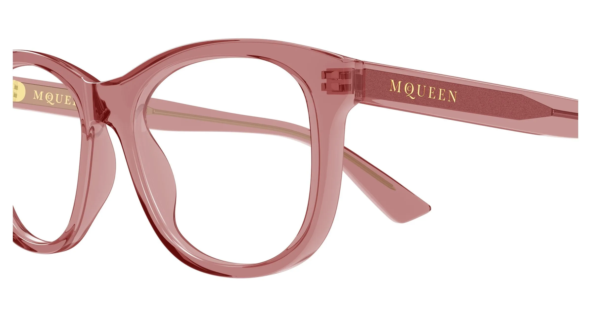 Alexander McQueen AM0568O 011 Montature da vista Acetato Rosso Trasparente Cat Eye - immagine 3