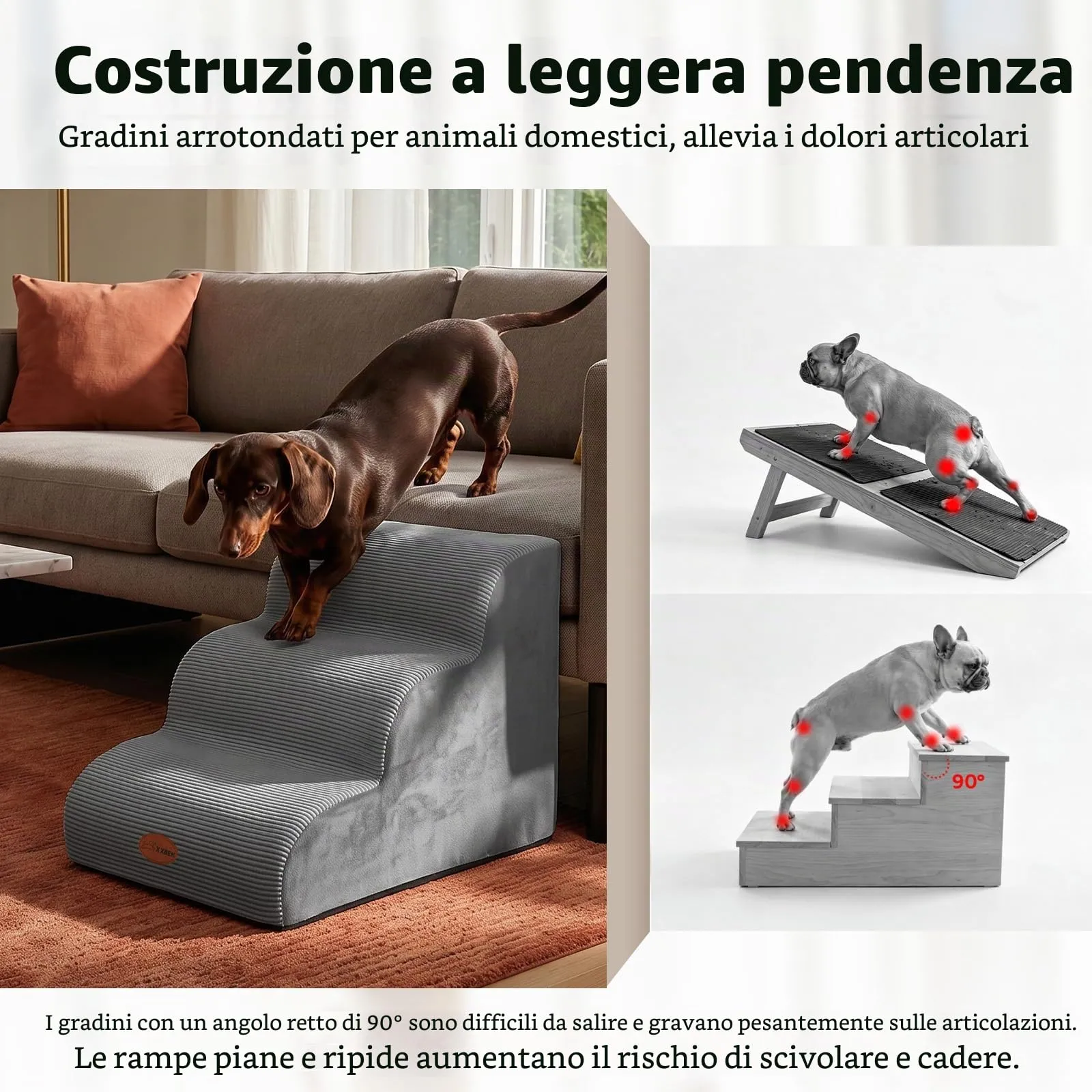 X XBEN Scala er Animali, Scale per Cani e Gatti Piccoli, Anziani e Feriti - immagine 3