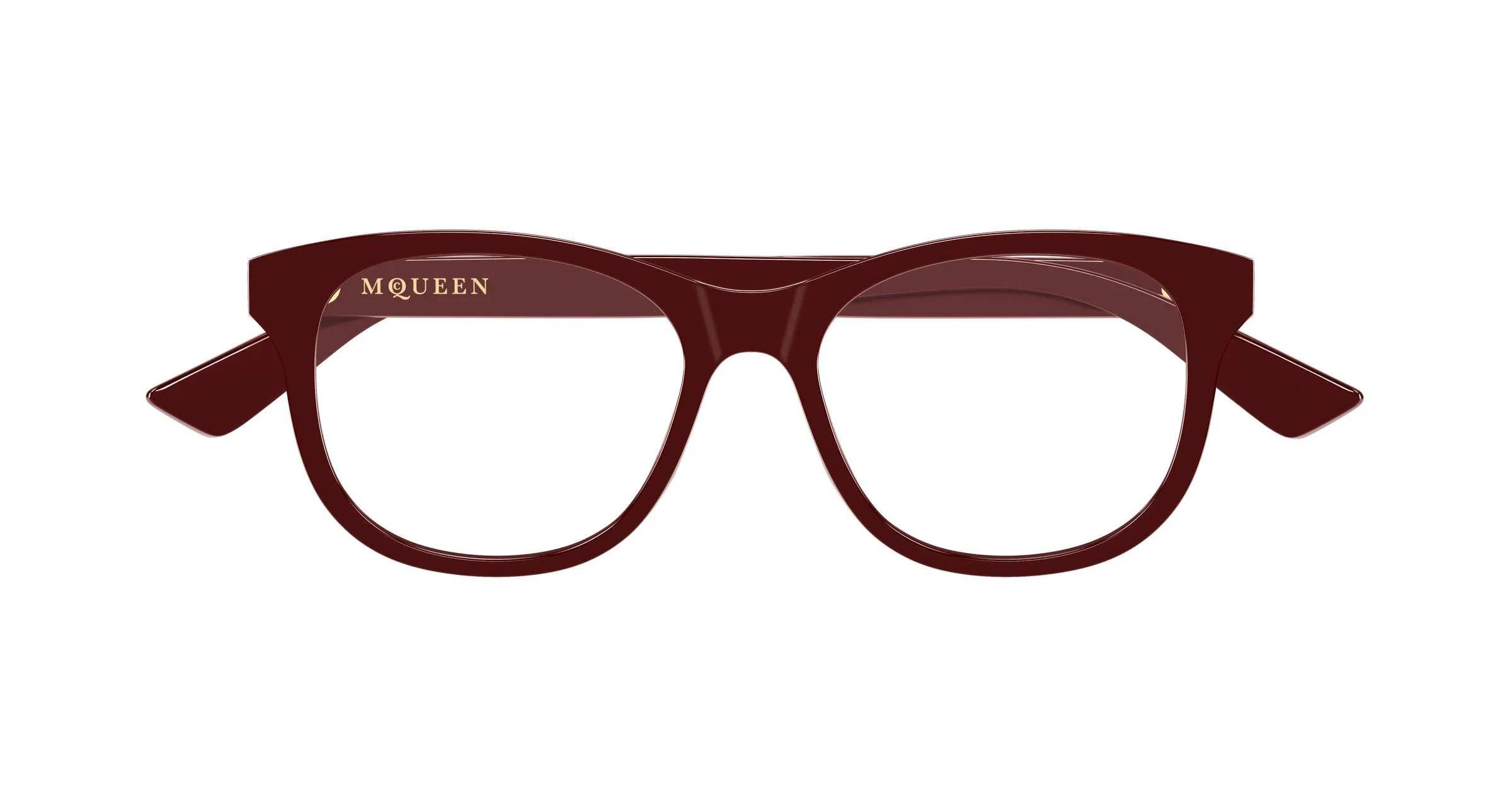 Alexander McQueen AM0568O 009 Montature da vista Acetato Bordeaux Trasparente Cat Eye - immagine 2