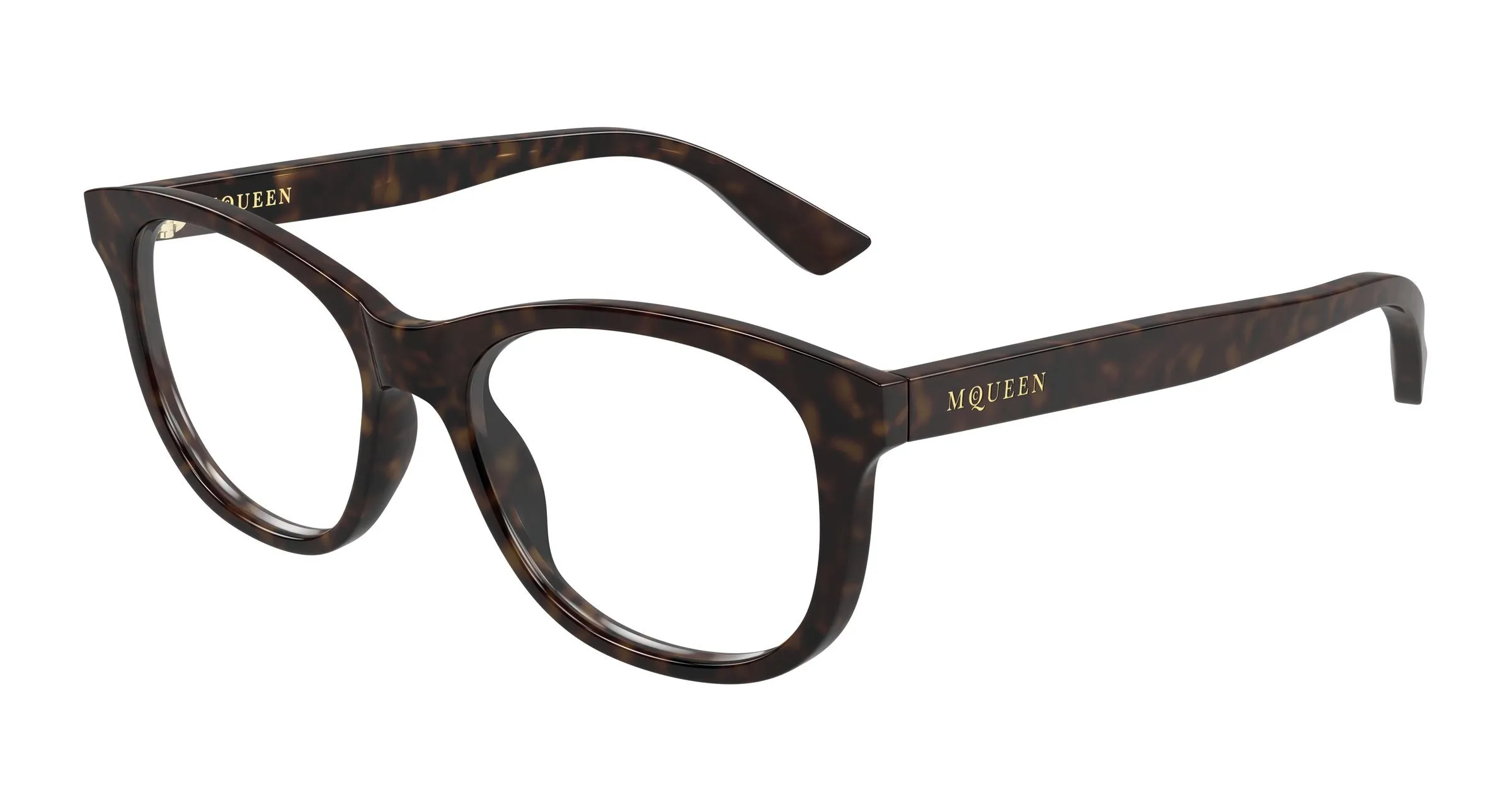 Alexander McQueen AM0568O 008 Montature da vista Acetato Havana Trasparente Cat Eye - immagine 1