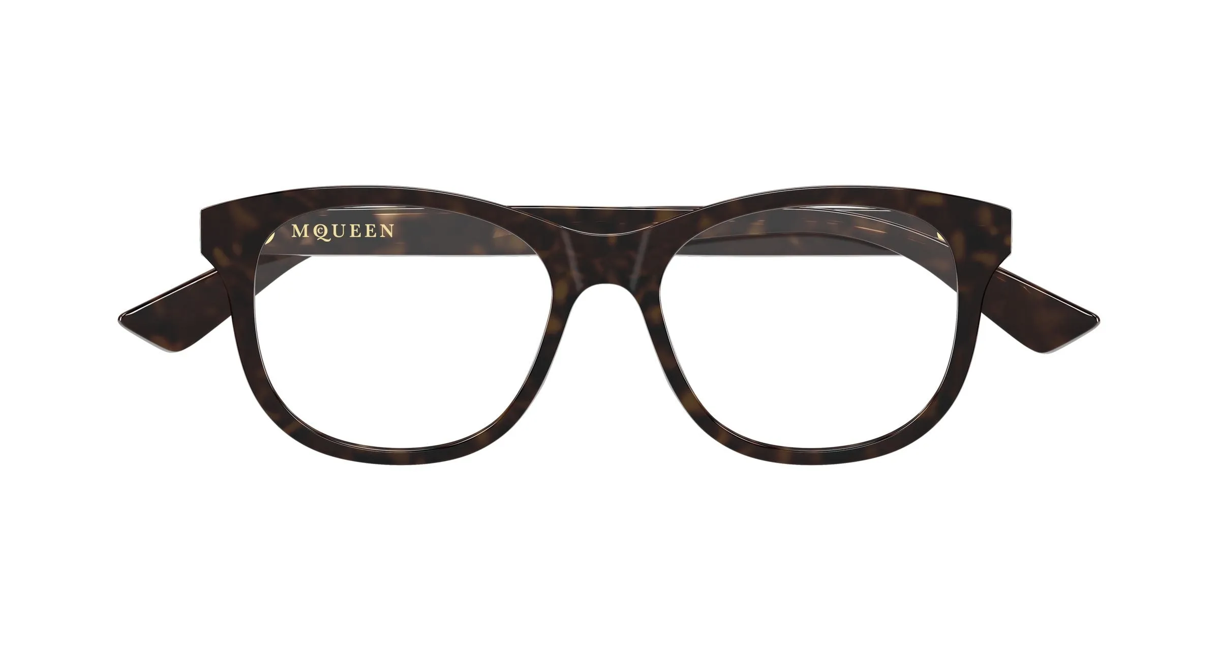 Alexander McQueen AM0568O 008 Montature da vista Acetato Havana Trasparente Cat Eye - immagine 2
