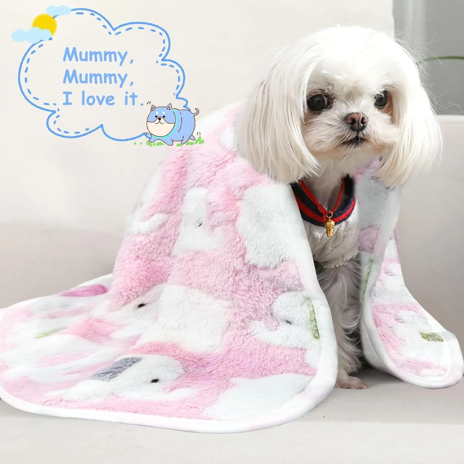 CIYIN 3 Pezzi Coperta Cane, Copertina per Animali,Copertina Cane Lavabile,Animali Domestici Coper tina Gatto,Coper tina per Cani Gatti Piccola e Media Taglia (Blu, giallo, rosa, 76x52cm) - immagine 5