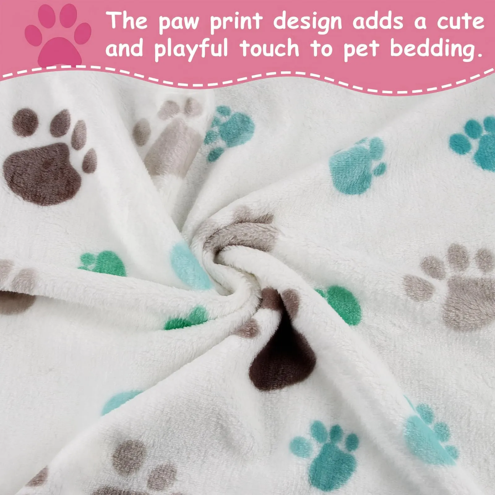 CIYIN 3 Pezzi Coperta Cane, Copertina per Animali,Copertina Cane Lavabile,Animali Domestici Coper tina Gatto,Coper tina per Cani Gatti Piccola e Media Taglia (Bianco, rosa, blu, 104x76cm) - immagine 5