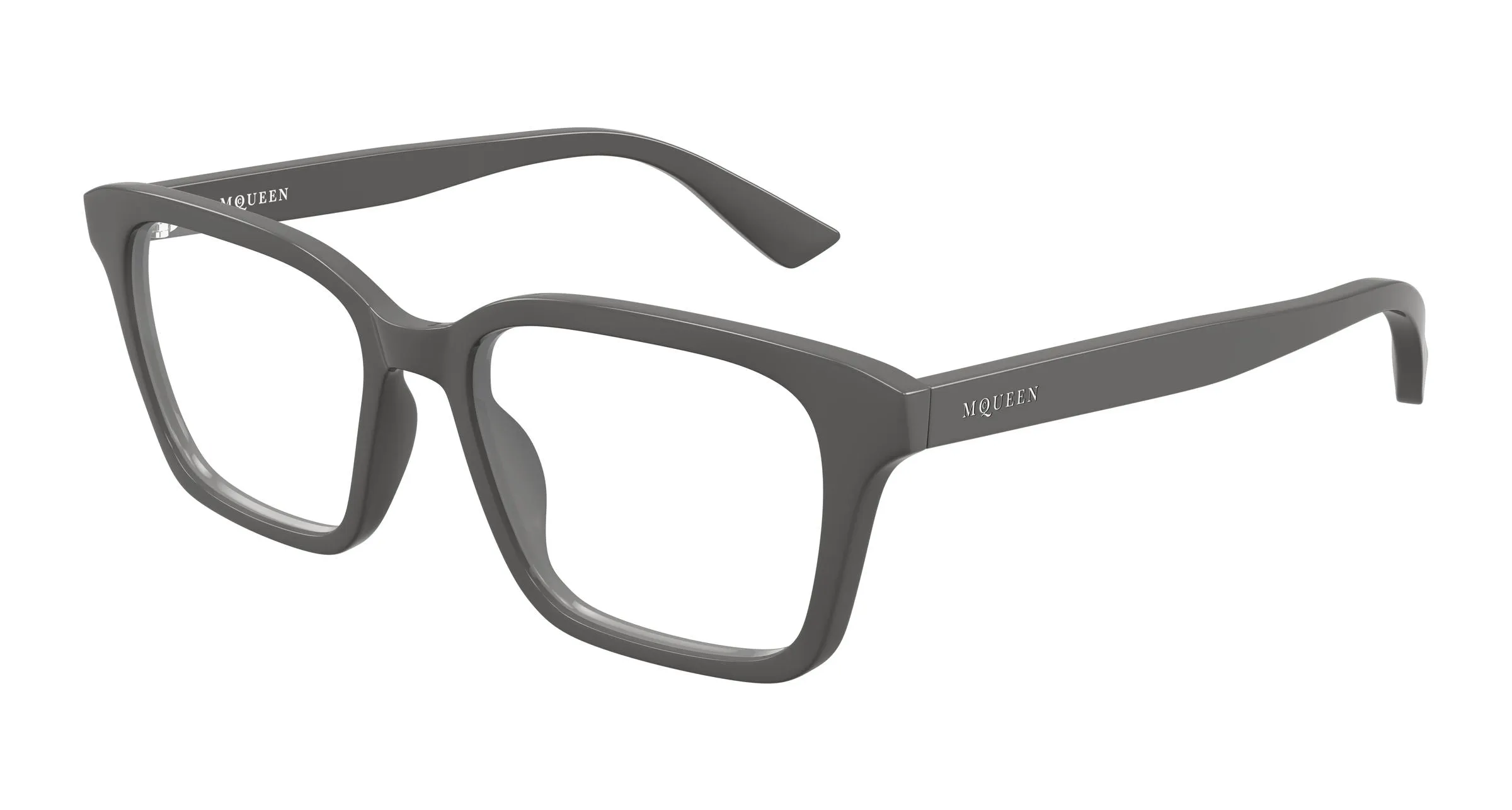 Alexander McQueen AM0566O 003 Montature da vista Acetato Grigio Trasparente Squadrata - immagine 1
