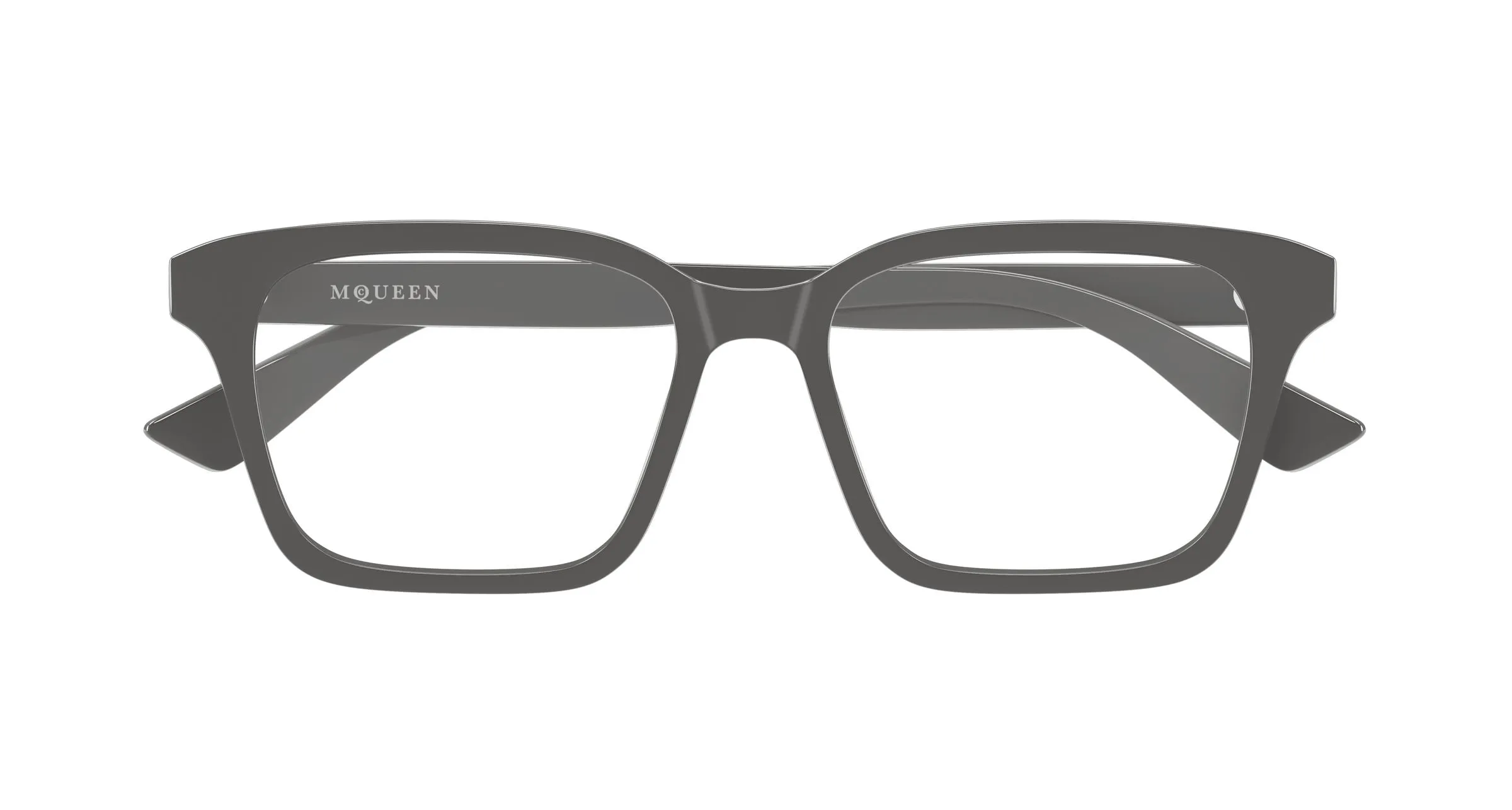 Alexander McQueen AM0566O 003 Montature da vista Acetato Grigio Trasparente Squadrata - immagine 2