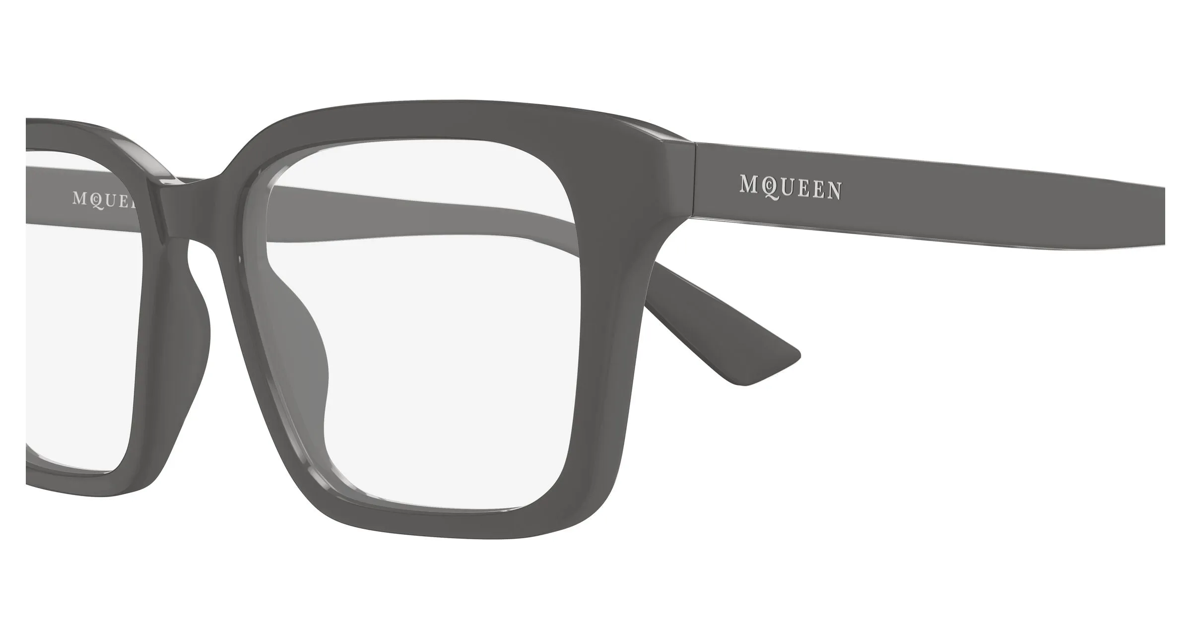 Alexander McQueen AM0566O 003 Montature da vista Acetato Grigio Trasparente Squadrata - immagine 3